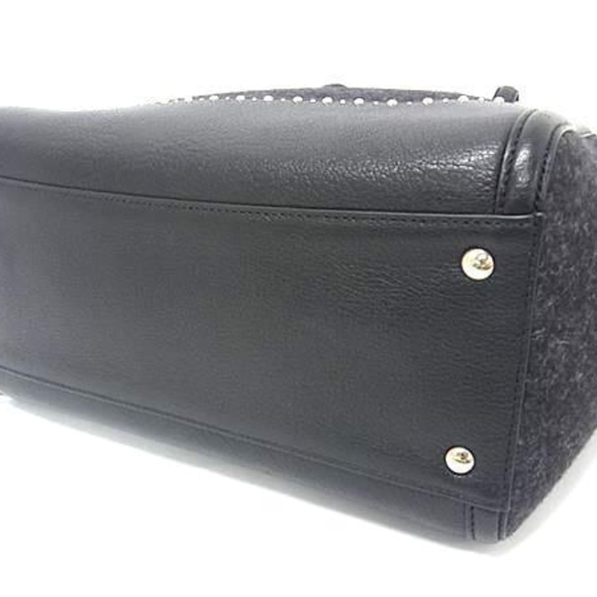 Salvatore Ferragamo Salvatore Ferragamo Amy handbag in black felt and leather with studs for women Size ONE SIZE - 5 Thumbnail