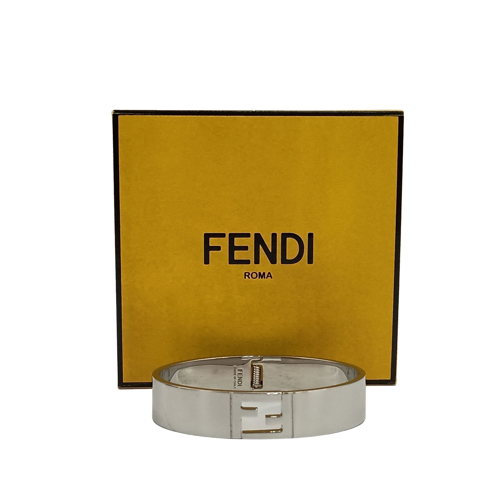 Fendi Bangle Silver Metal Women's