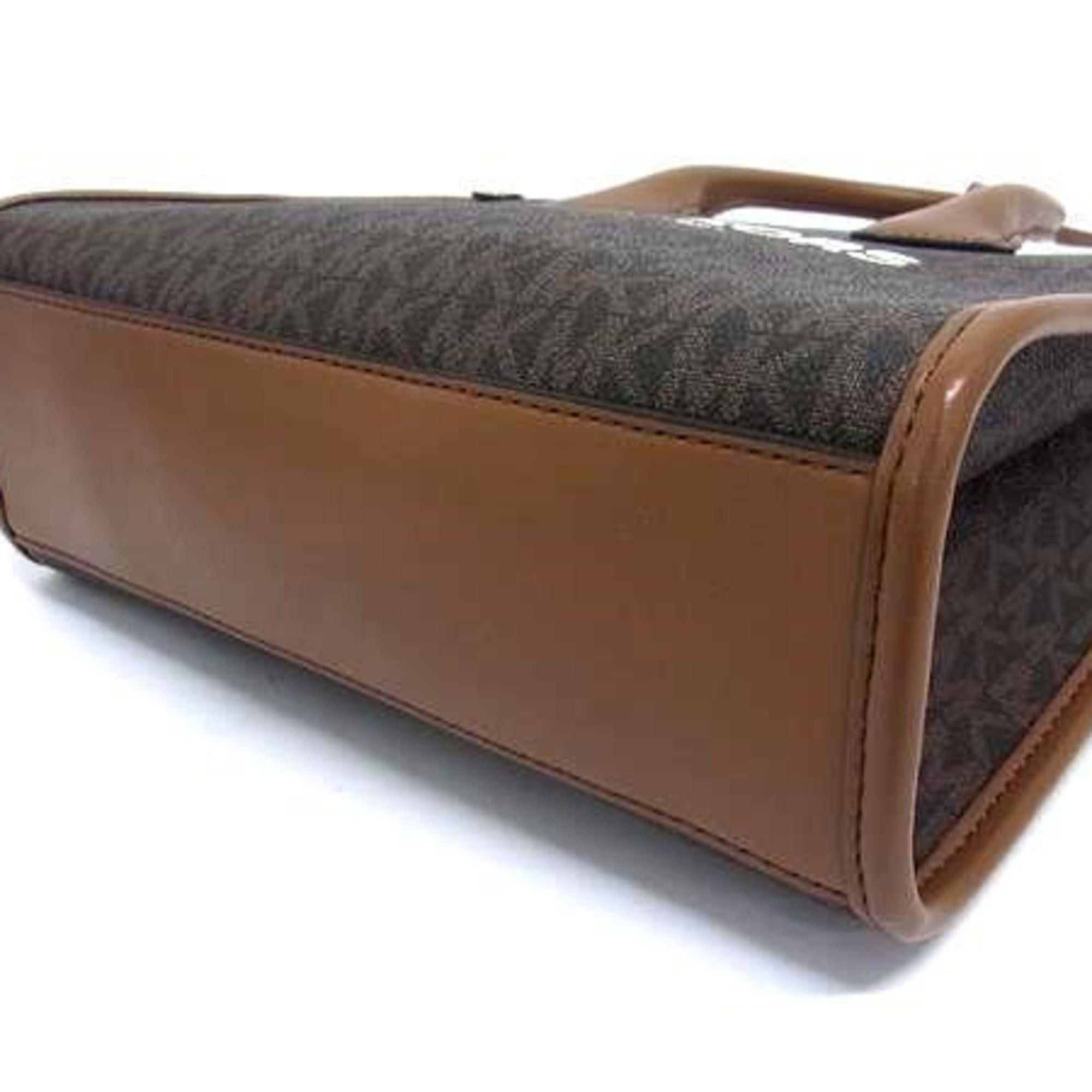 Michael Kors MICHAEL KORS Mirella Tote Bag in Brown Leather with Signature Pattern Size ONE SIZE - 5 Thumbnail
