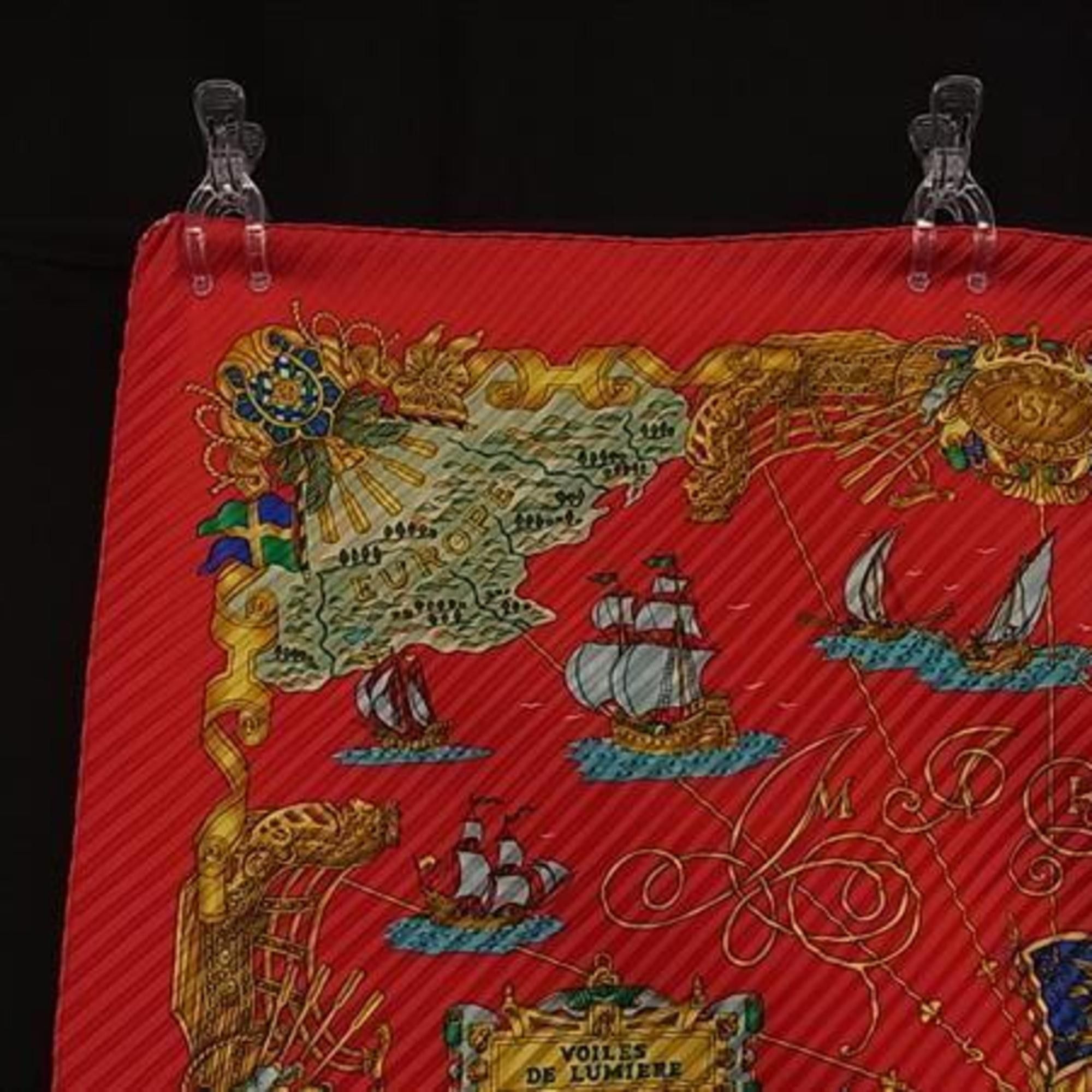 Hermes HERMES Carré Plisse Pleated Scarf/Muffler in Multicolor Silk for Women Size ONE SIZE - 4 Thumbnail