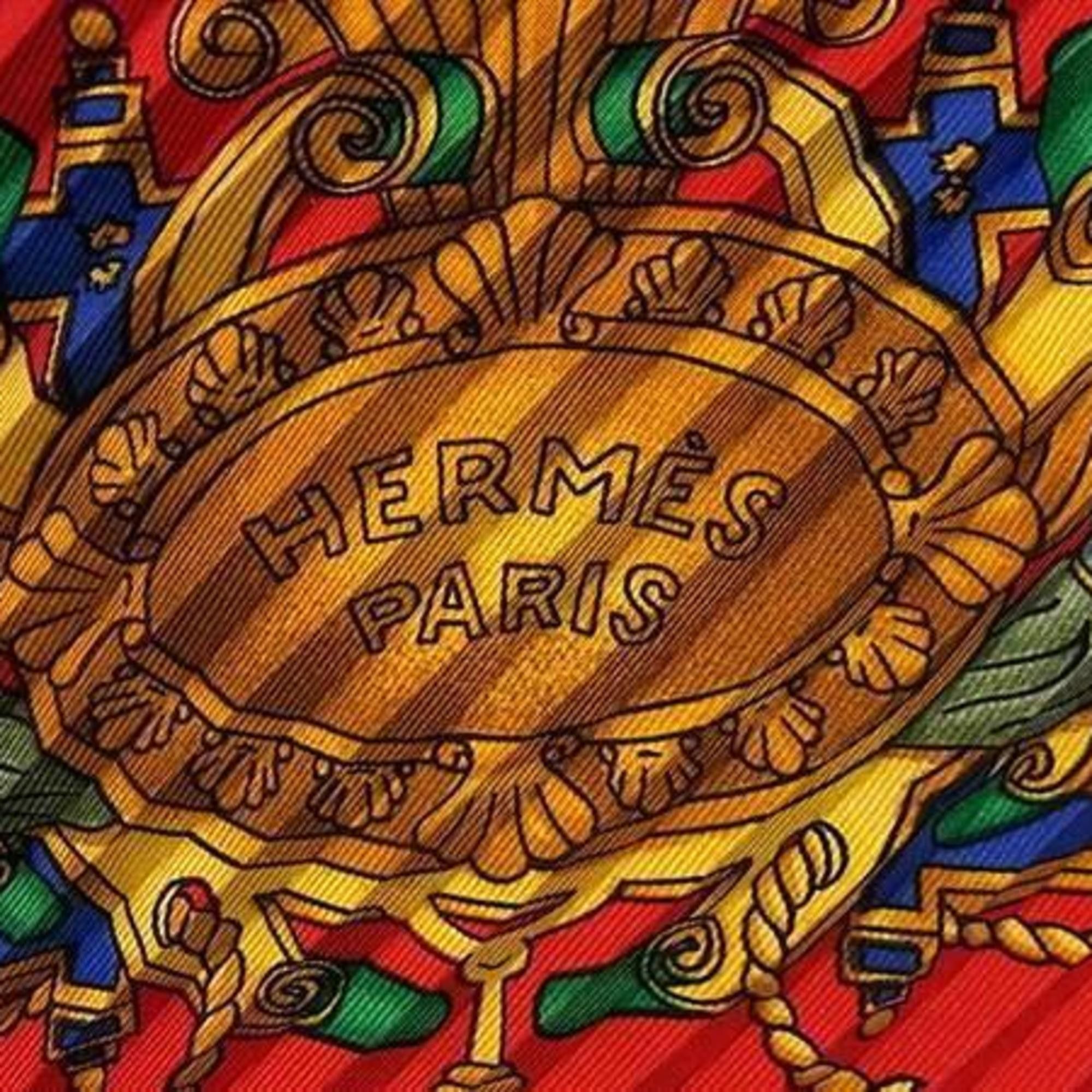 Hermes HERMES Carré Plisse Pleated Scarf/Muffler in Multicolor Silk for Women Size ONE SIZE - 6 Thumbnail