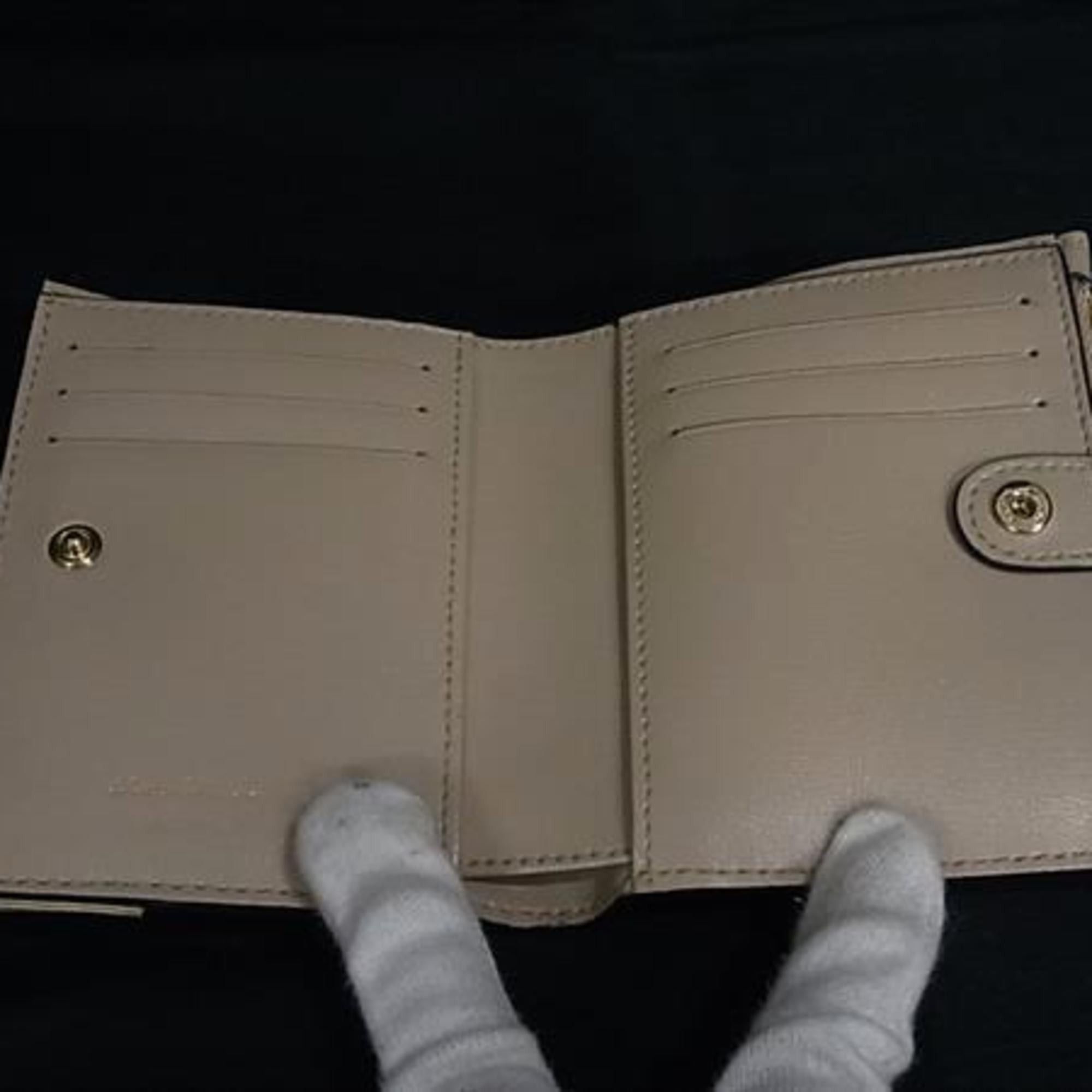 Salvatore Ferragamo Salvatore Ferragamo Vara Ribbon Wallet JP22E009 Beige Leather Women's Bifold Size ONE SIZE - 4 Thumbnail