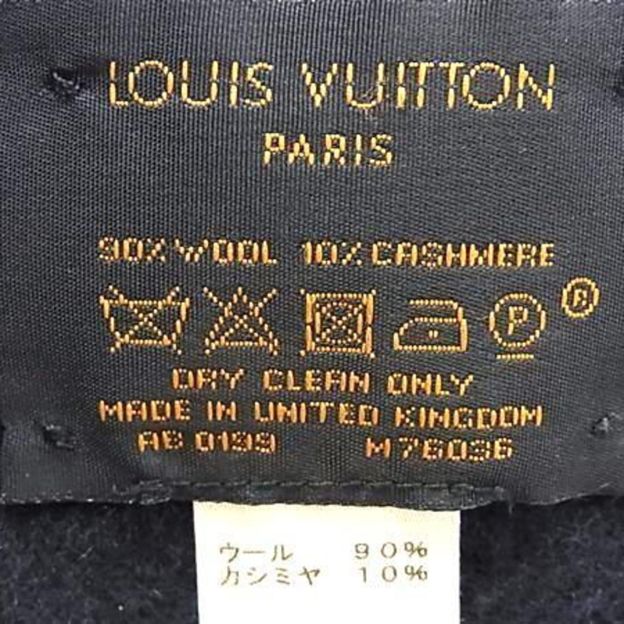 Louis Vuitton LOUIS VUITTON Echarpe Check with Louis M76036 Scarf/Stole, Blue Wool and Cashmere, Men's Women's Size ONE SIZE - 2 Thumbnail