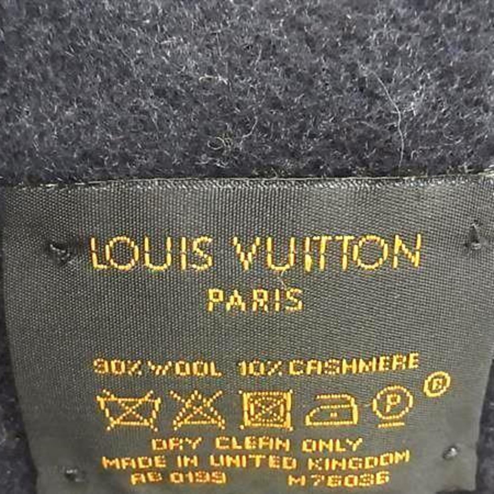 Louis Vuitton LOUIS VUITTON Echarpe Check with Louis M76036 Scarf/Stole, Blue Wool and Cashmere, Men's Women's Size ONE SIZE - 4 Thumbnail