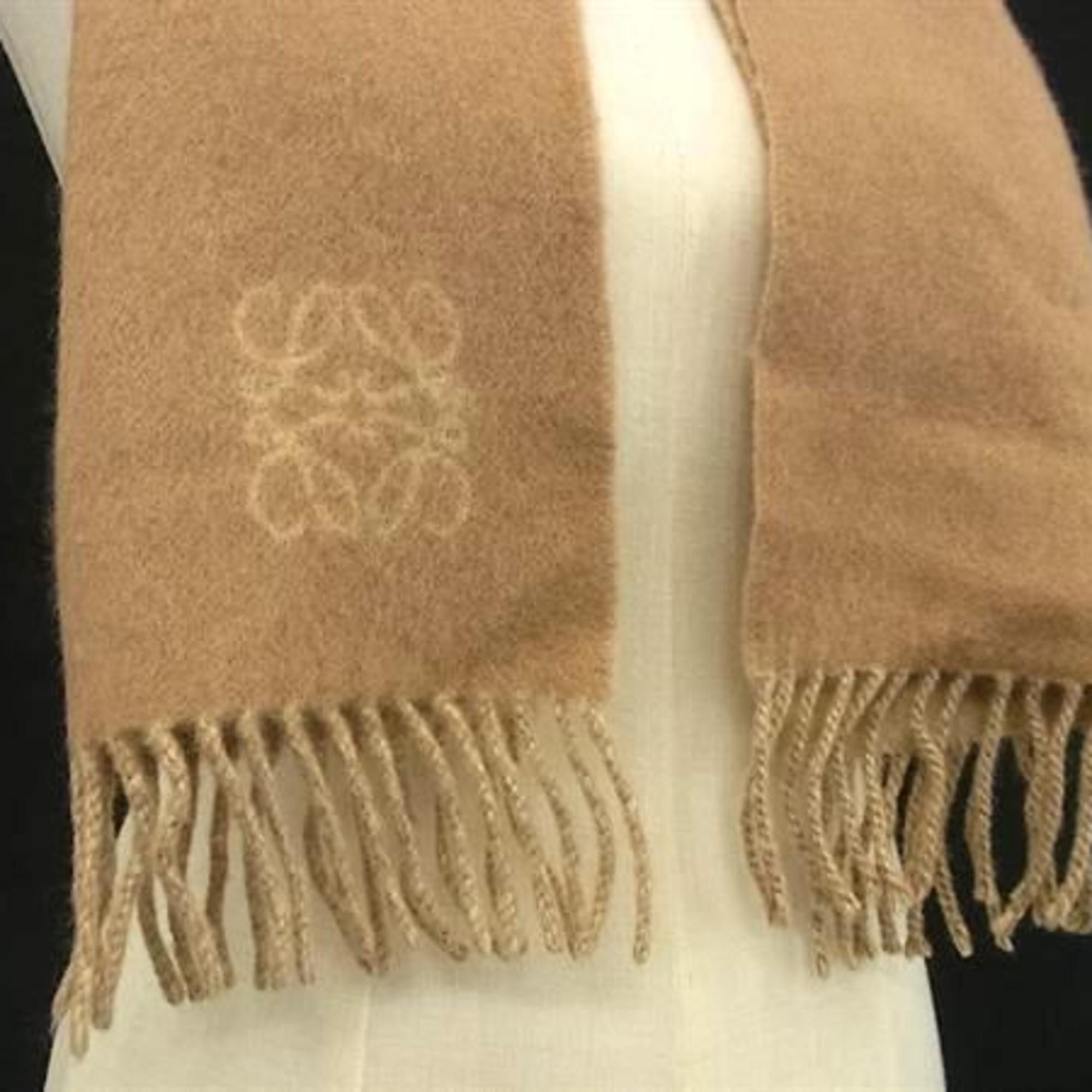 Loewe LOEWE Anagram Brown Wool Angora Scarf for Men and Women Size ONE SIZE - 3 Thumbnail
