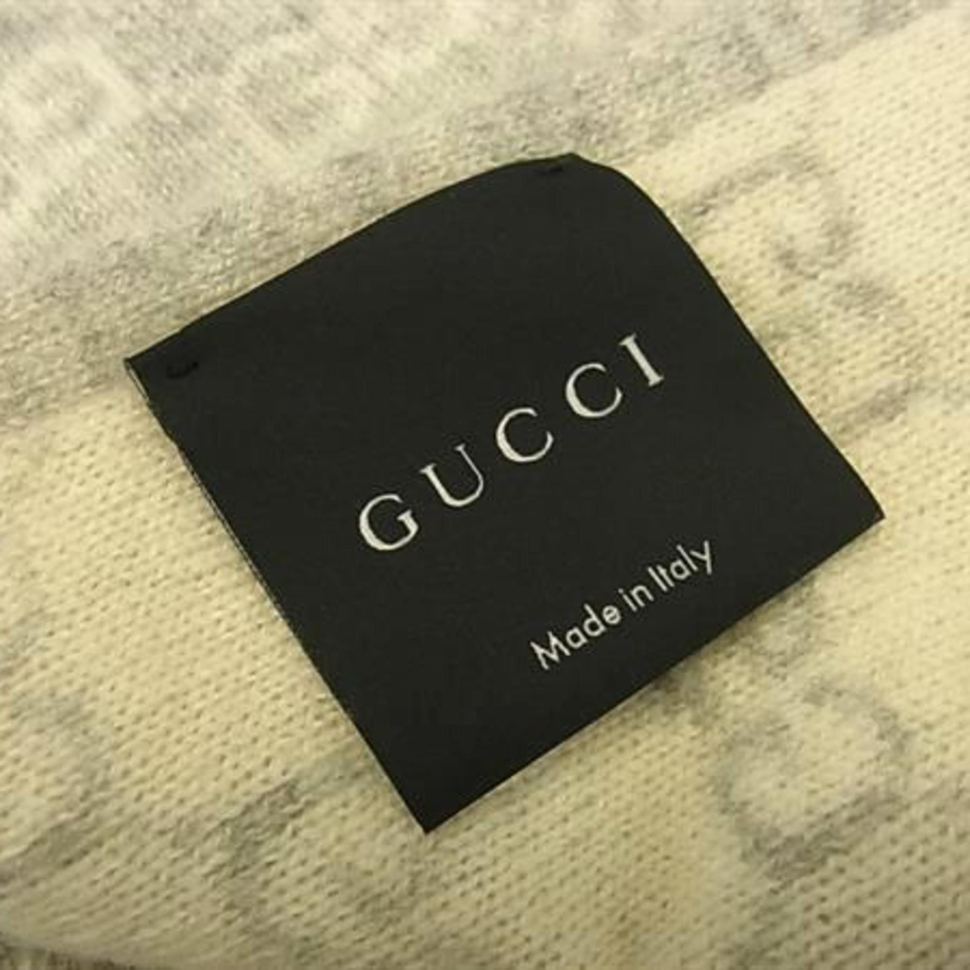 Gucci GUCCI GG pattern scarf/stole in ivory and light gray for men women Size ONE SIZE - 2 Thumbnail