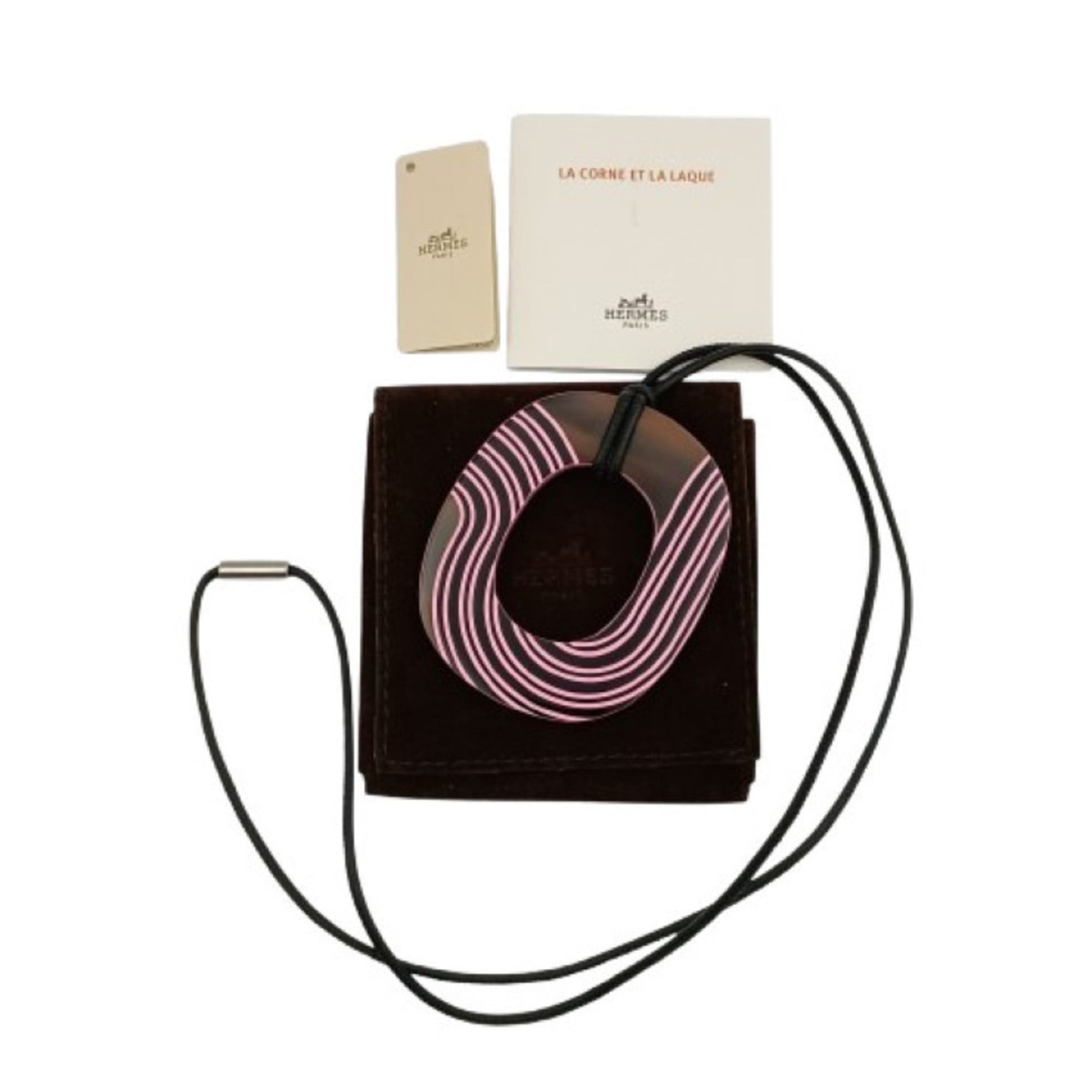 Hermes HERMES Ism POP PM Pendant Necklace in Brown and Pink Lacquer Wood for Women Size ONE SIZE - 6 Thumbnail