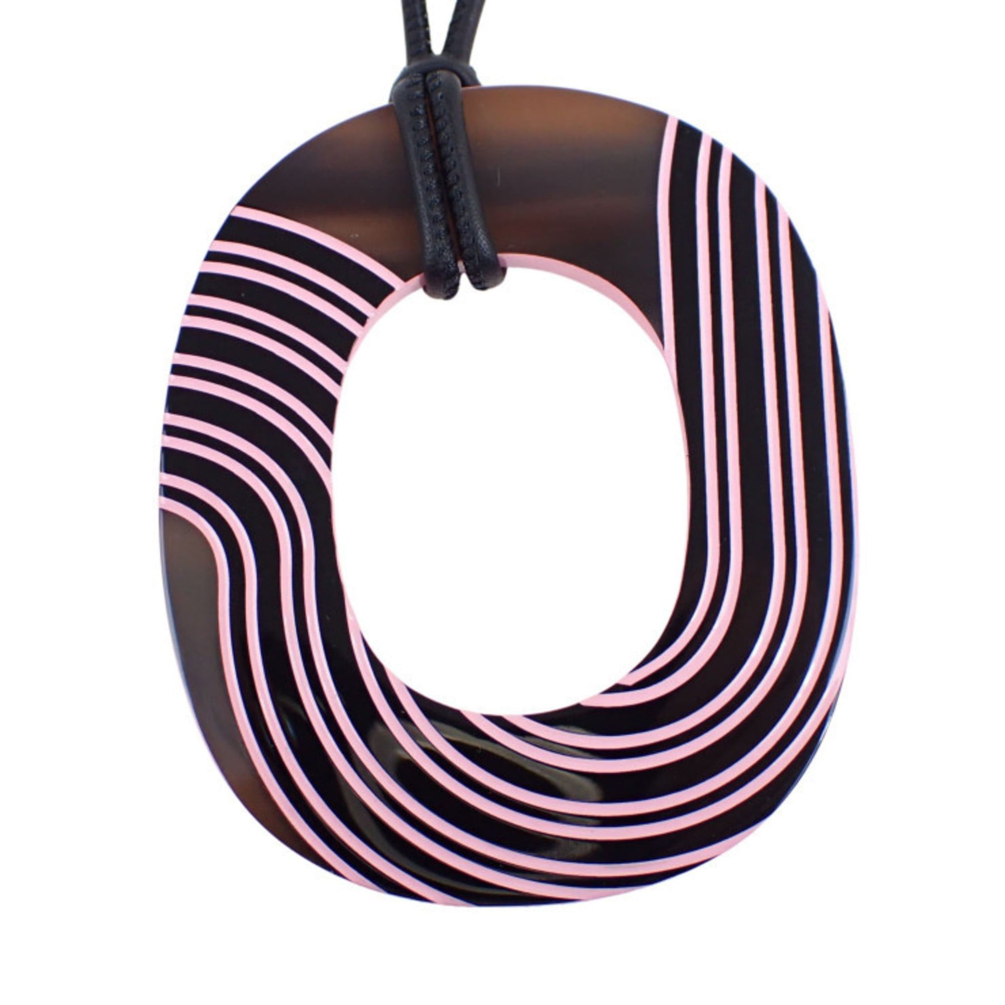 Hermes HERMES Ism POP PM Pendant Necklace in Brown and Pink Lacquer Wood for Women Size ONE SIZE - 2 Thumbnail
