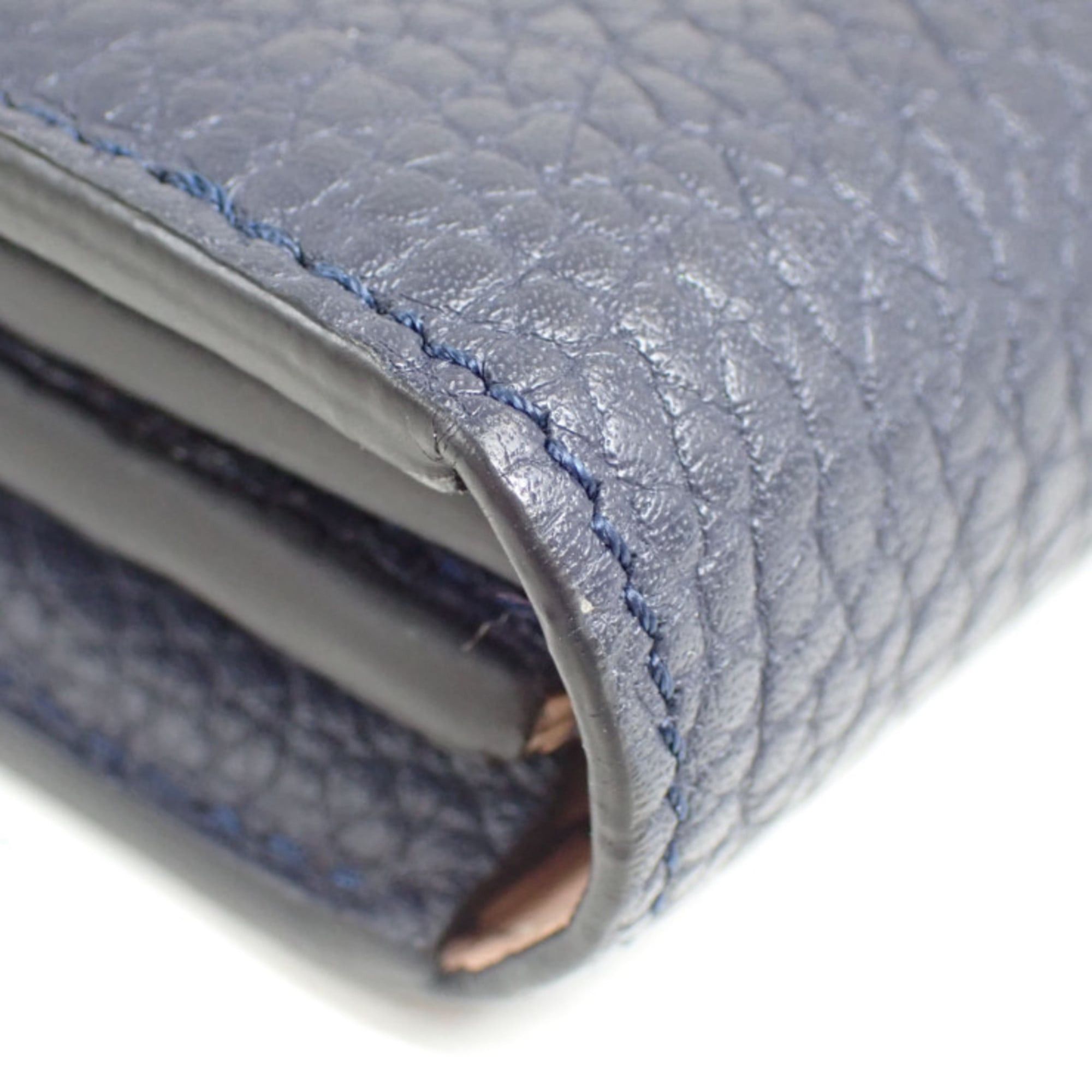 Louis Vuitton Louis Vuitton Portefeuille Comete Long Wallet M68582 Blue Marine Taurillon Leather Women's L-Shaped Size ONE SIZE - 3 Thumbnail