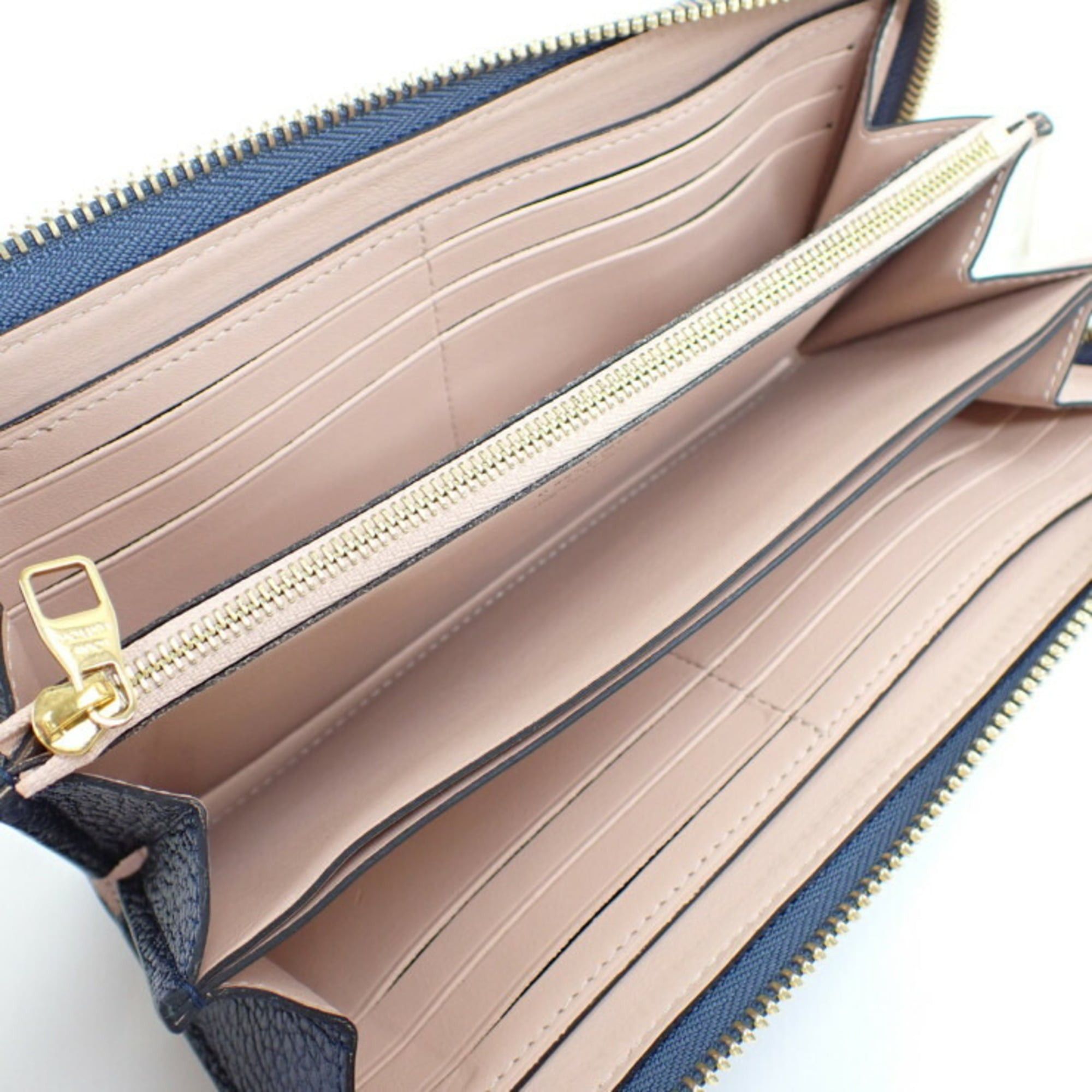 Louis Vuitton Louis Vuitton Portefeuille Comete Long Wallet M68582 Blue Marine Taurillon Leather Women's L-Shaped Size ONE SIZE - 4 Thumbnail