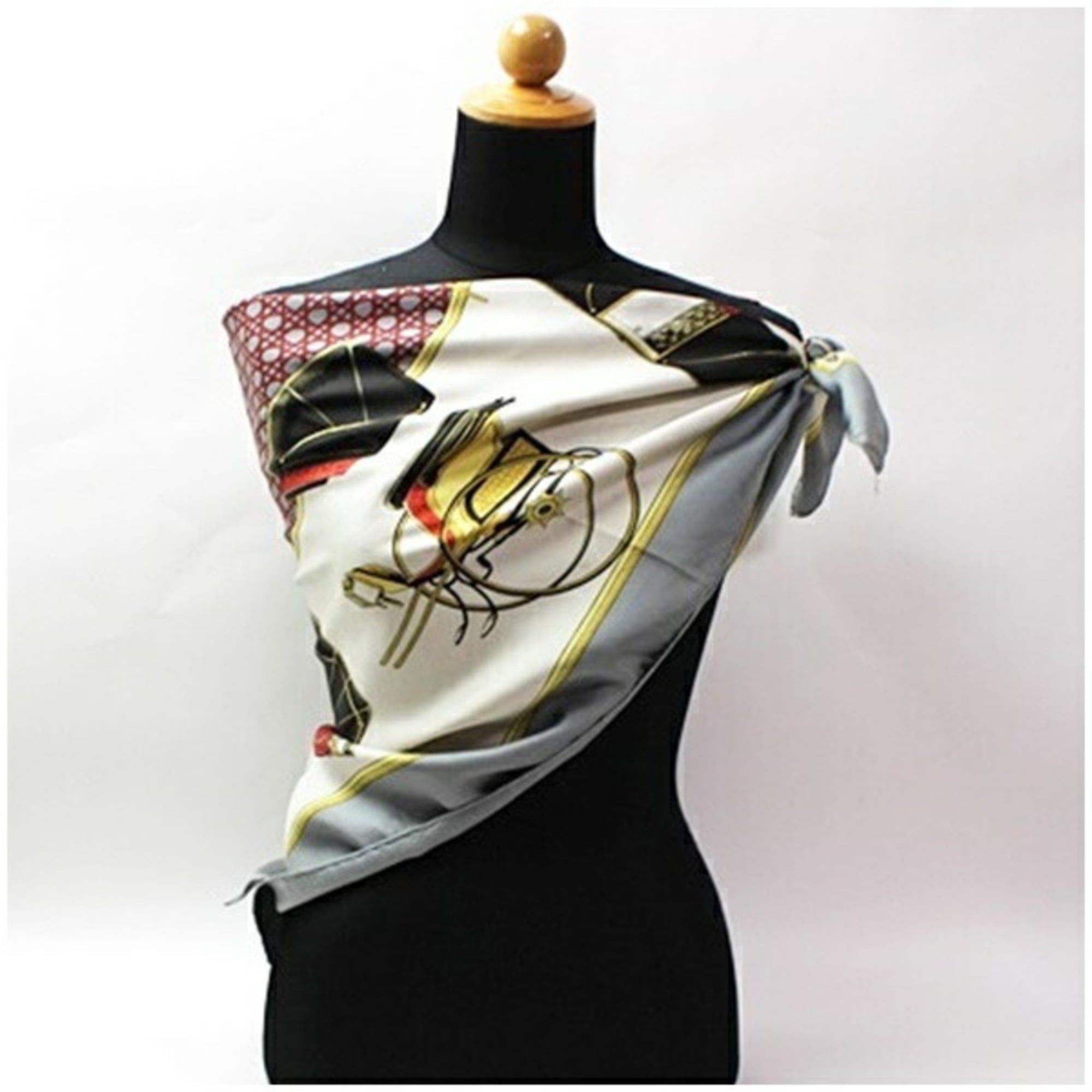 Hermes Hermes scarf/muffler, Carré 90 "Les Voitures a Transformation" foldable covered wagon, HERMES for women Size ONE SIZE - 3 Thumbnail