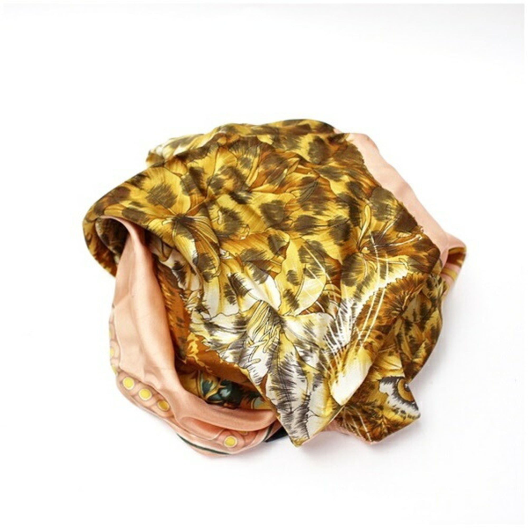 Salvatore Ferragamo Salvatore Ferragamo Women's Silk Scarf/Muffler in Pink and Gray with Animal Print Size ONE SIZE - 7 Thumbnail