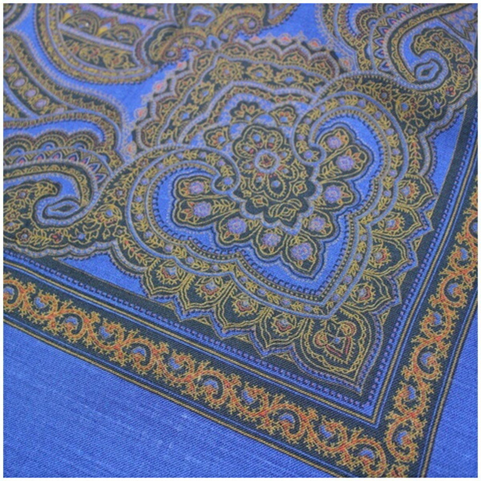 Yves Saint Laurent Yves Saint Laurent Large Scarf/Shawl/Stole in Navy and Brown for Women Size ONE SIZE - 6 Thumbnail
