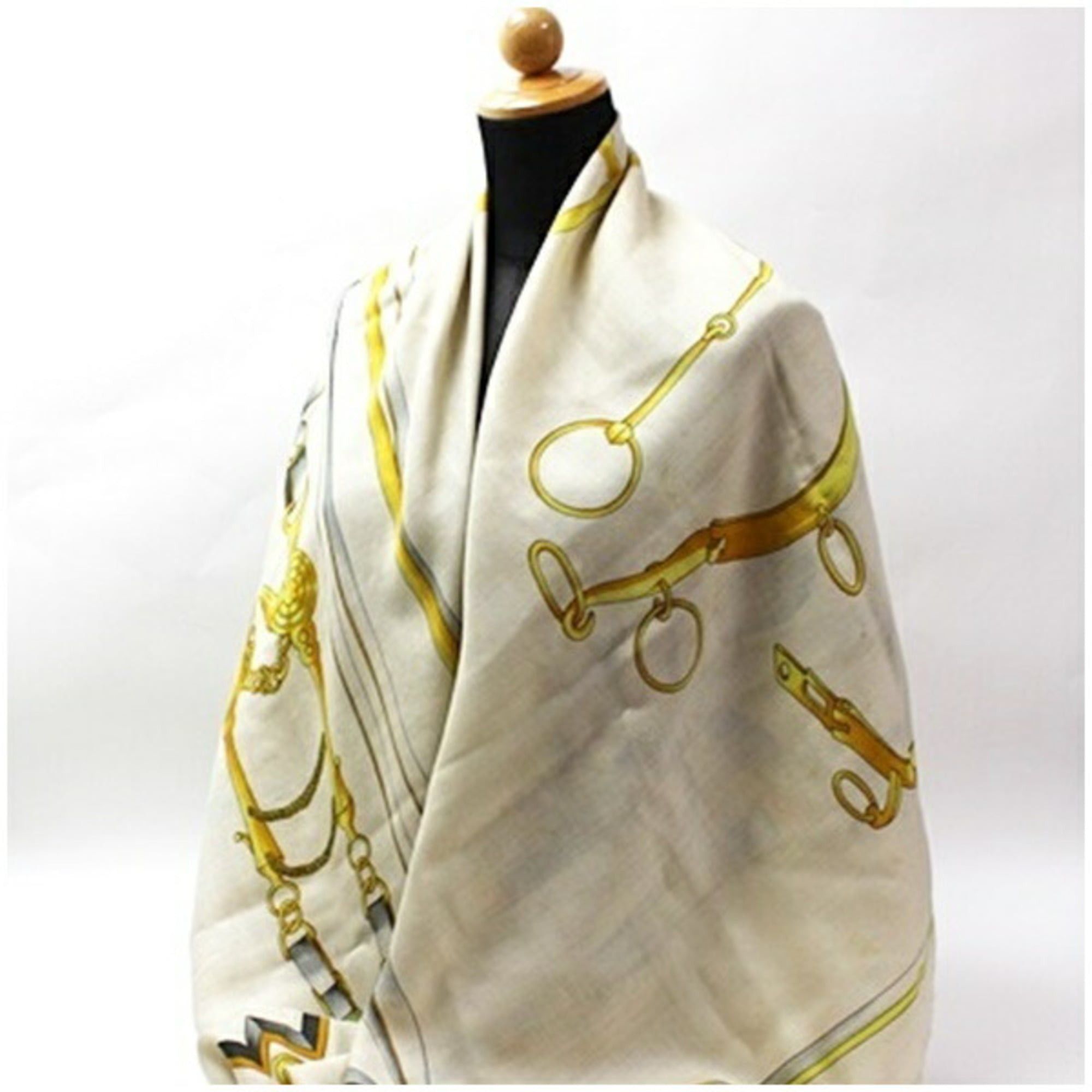 Gucci Gucci large scarf/muffler in ivory, gray, and yellow. for women. Size ONE SIZE - 5 Thumbnail