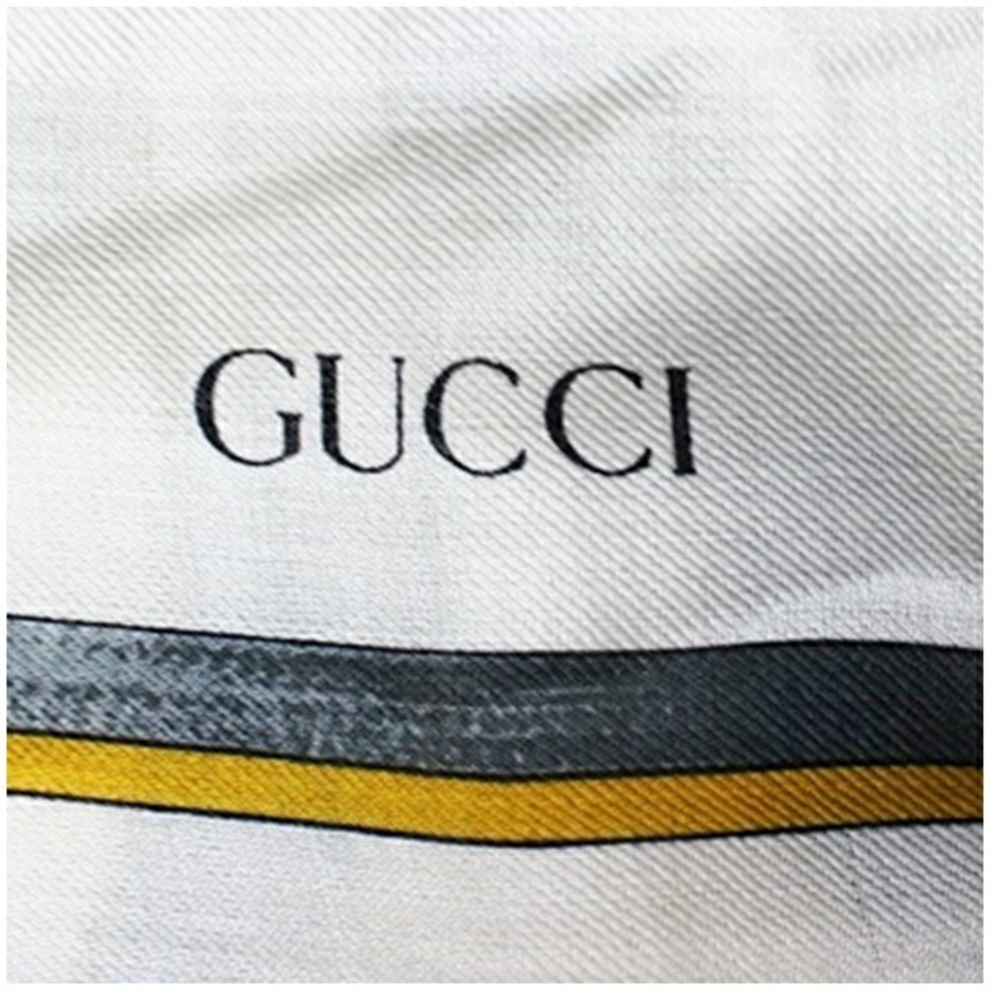 Gucci Gucci large scarf/muffler in ivory, gray, and yellow. for women. Size ONE SIZE - 6 Thumbnail