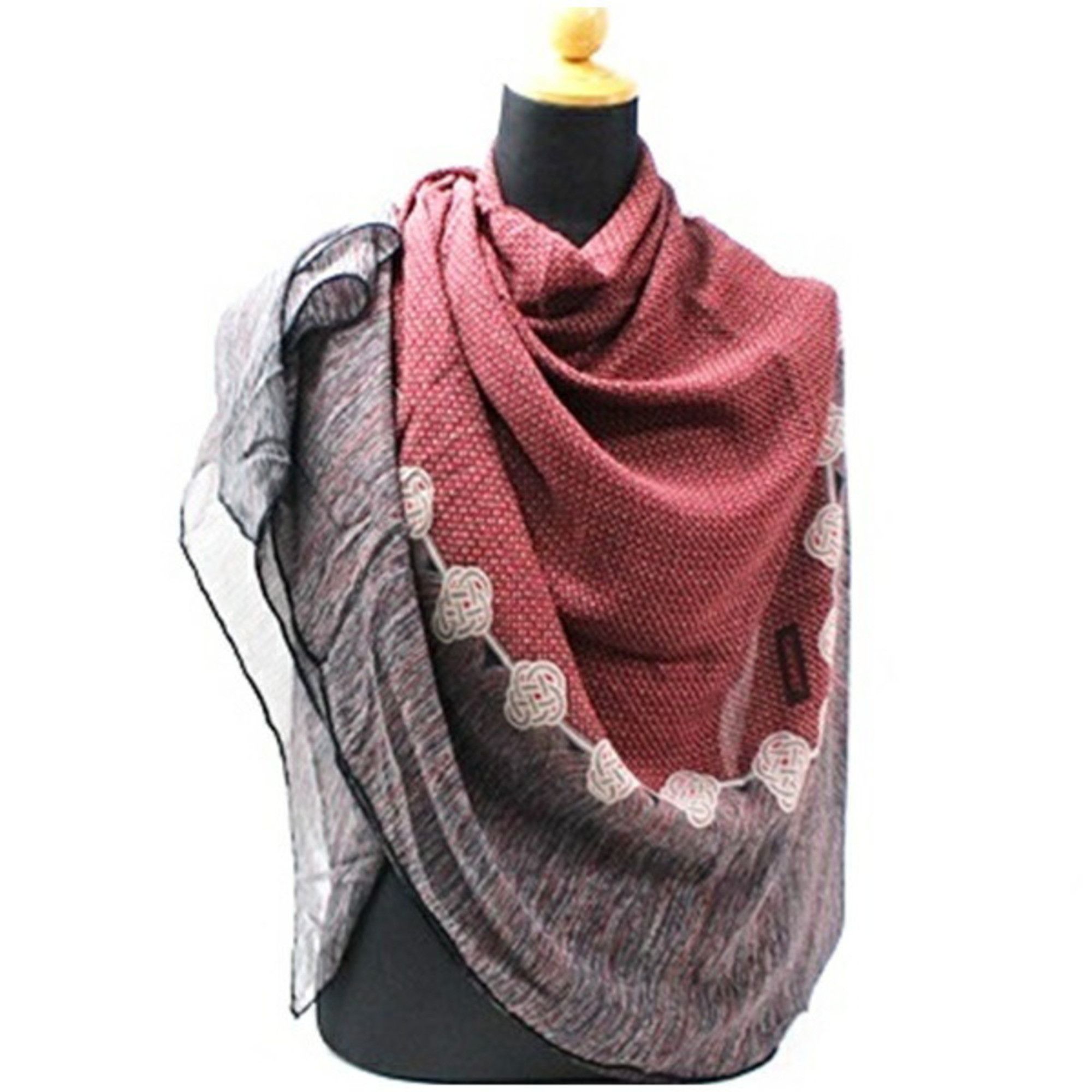 Chanel Chanel Large Scarf/Muffler in Red and Multicolor for Women Size ONE SIZE - 3 Thumbnail