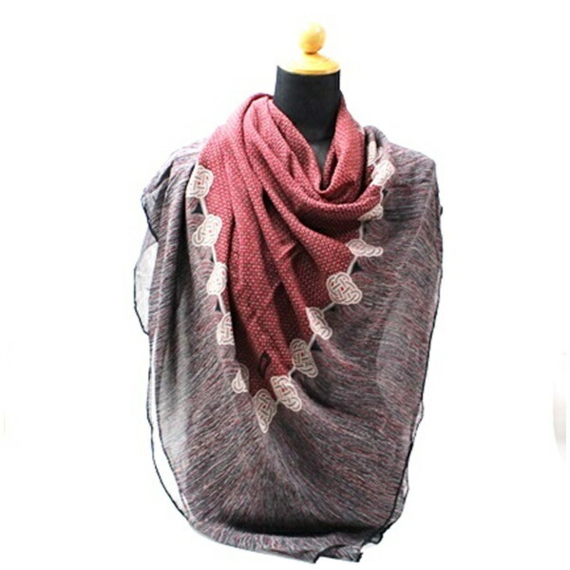 Chanel Chanel Large Scarf/Muffler in Red and Multicolor for Women Size ONE SIZE - 4 Thumbnail