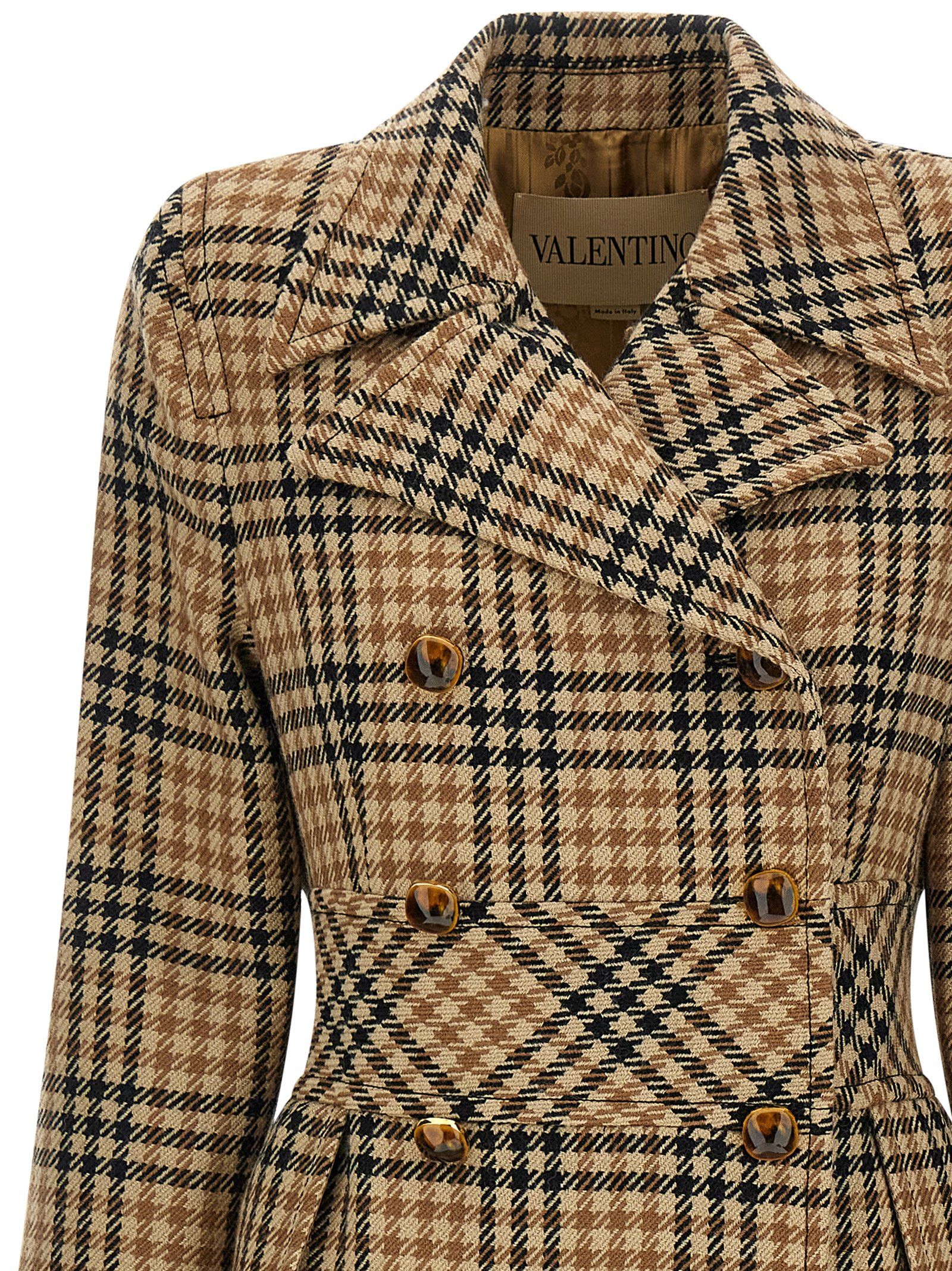 Valentino Valentino Garavani Houndstooth Wool Coat Size S / US 4 / IT 40 - 3 Thumbnail