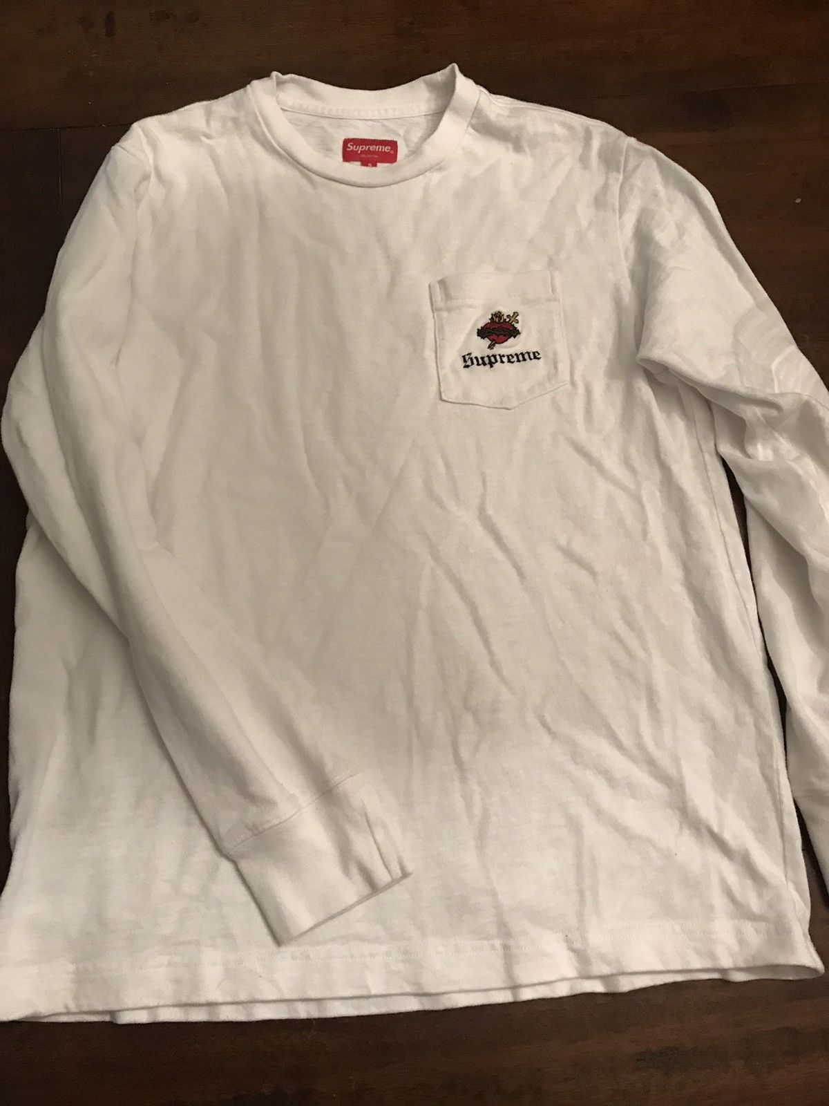 Supreme Supreme Sacred Heart L/S Pocket Tee White | Grailed