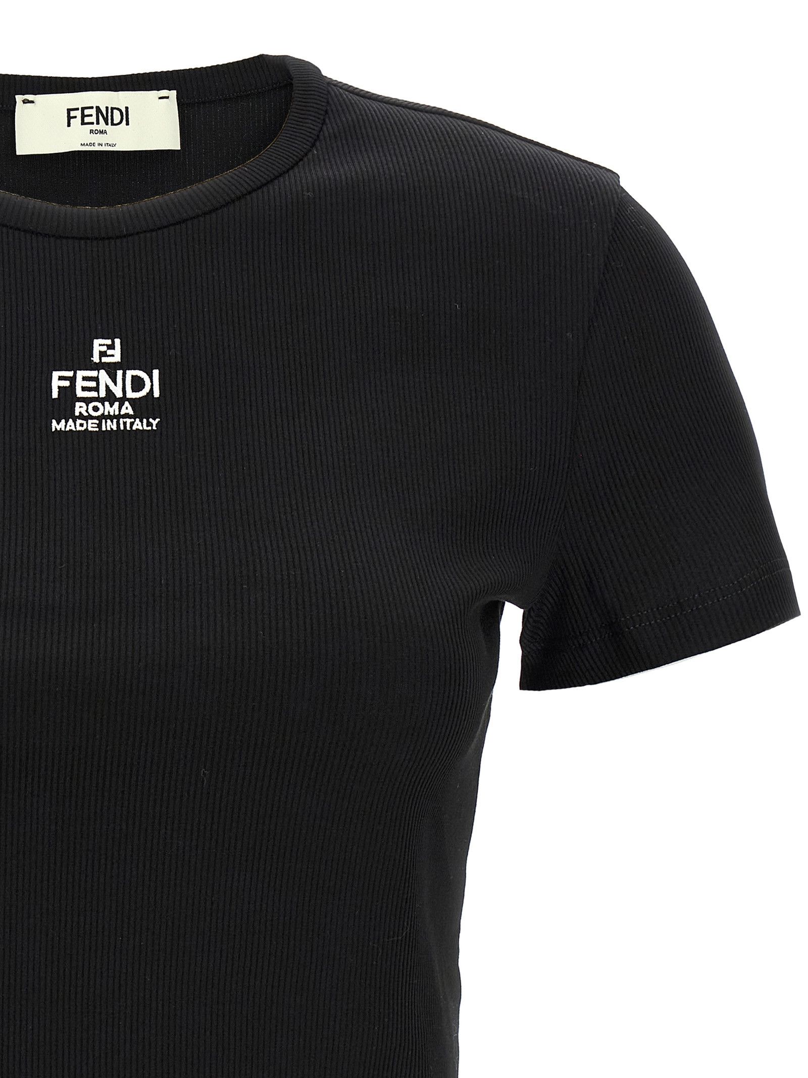 Fendi 'Fendi' cropped T-shirt Size L / US 10 / IT 46 - 3 Thumbnail