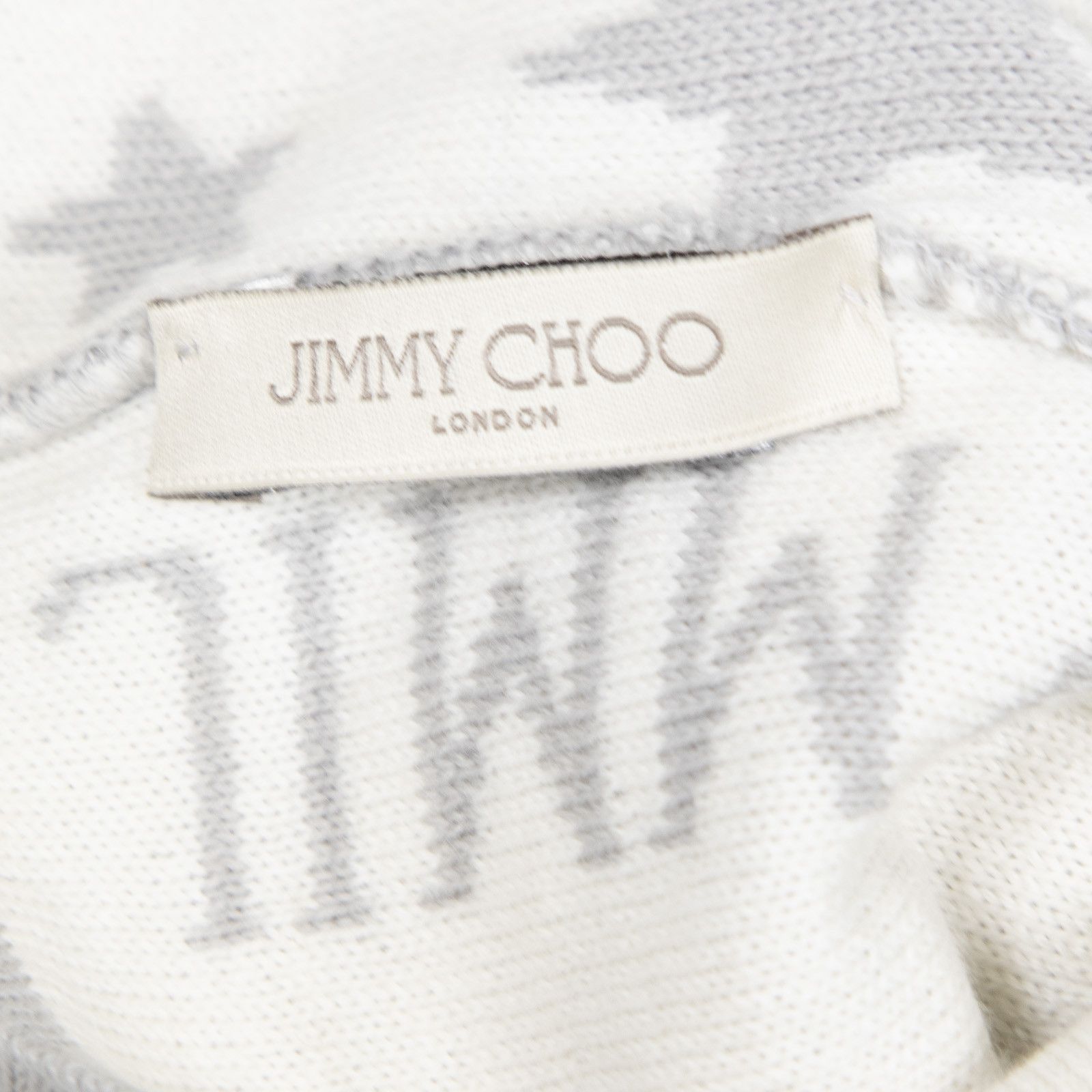 Jimmy Choo Grey Wool Star & Logo Print Beanie Size ONE SIZE - 9 Thumbnail