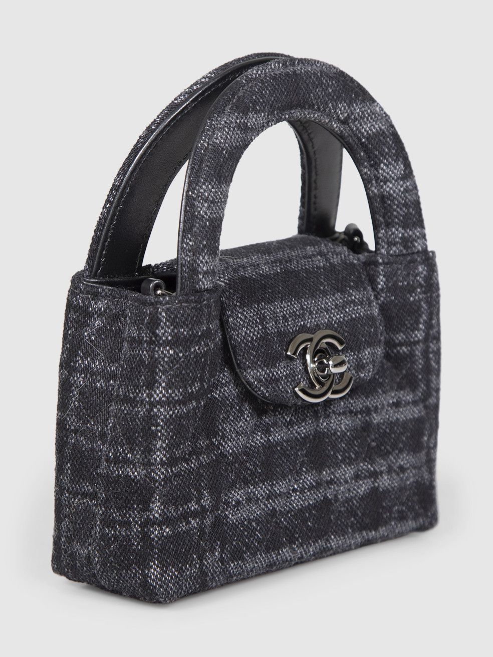 Chanel Grey Tweed Quilted Micro Kelly Size ONE SIZE - 4 Thumbnail
