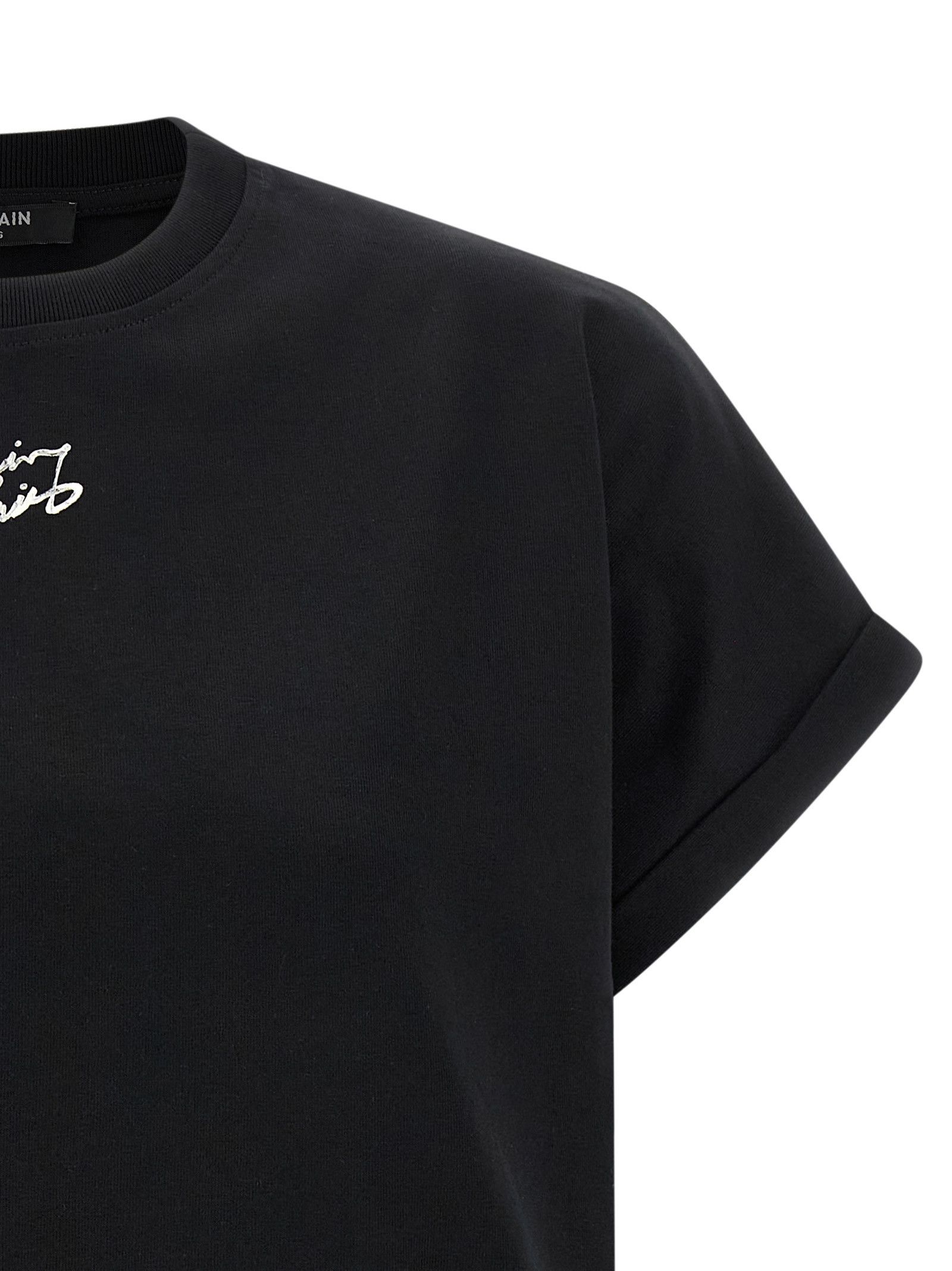 Balmain Cropped T-shirt Size XS / US 0-2 / IT 36-38 - 3 Thumbnail