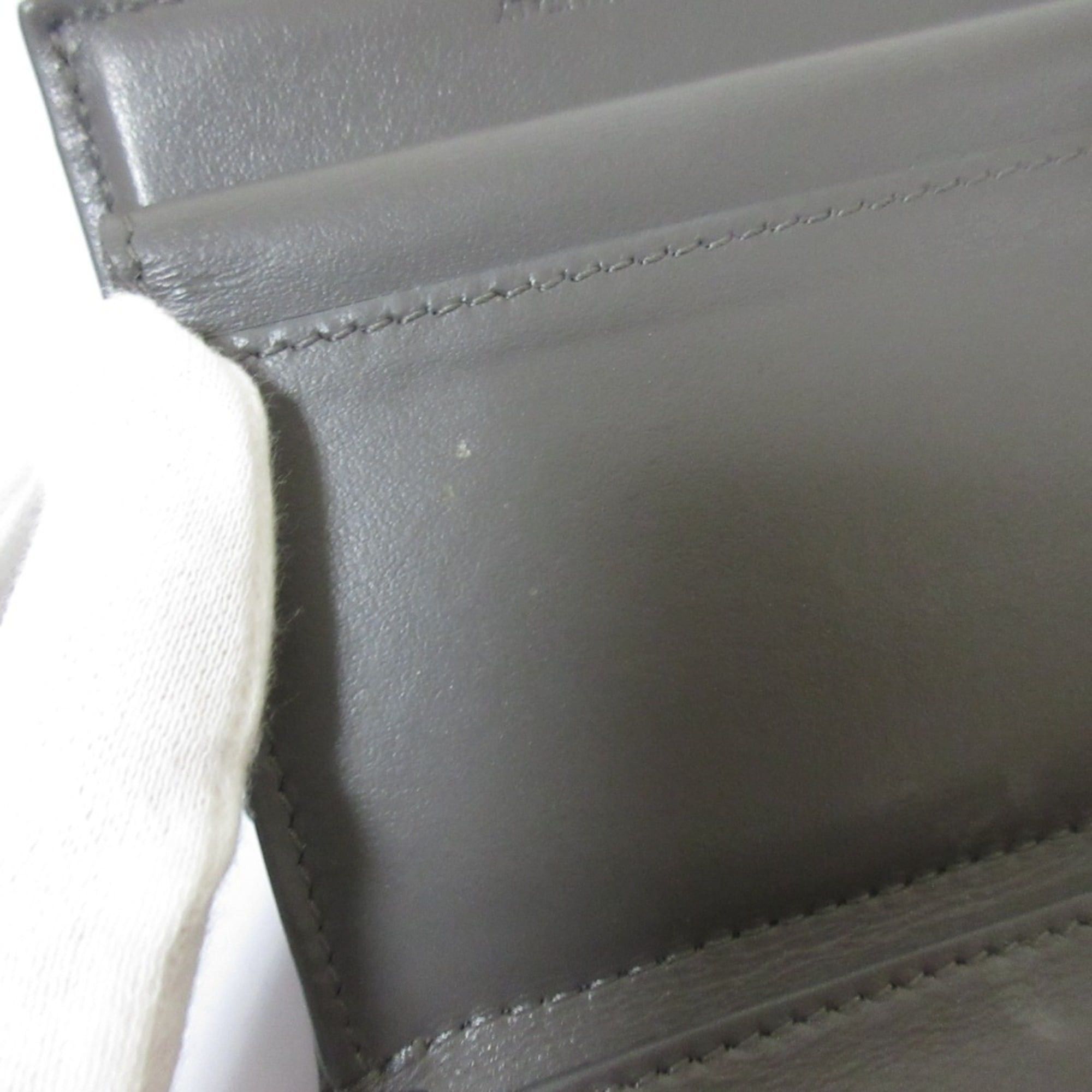 Celine CELINE Small Trifold Calfskin Compact Wallet, Gray, Women's Size ONE SIZE - 13 Thumbnail