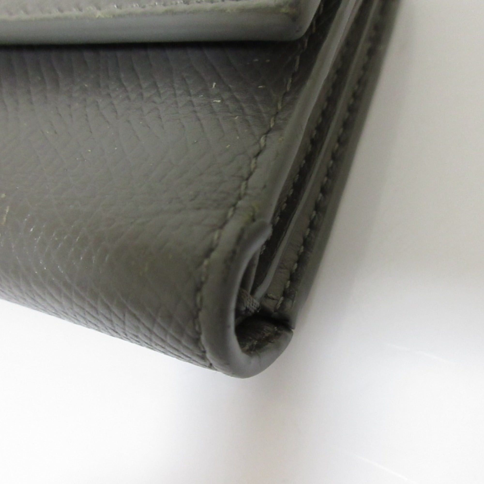 Celine CELINE Small Trifold Calfskin Compact Wallet, Gray, Women's Size ONE SIZE - 20 Thumbnail