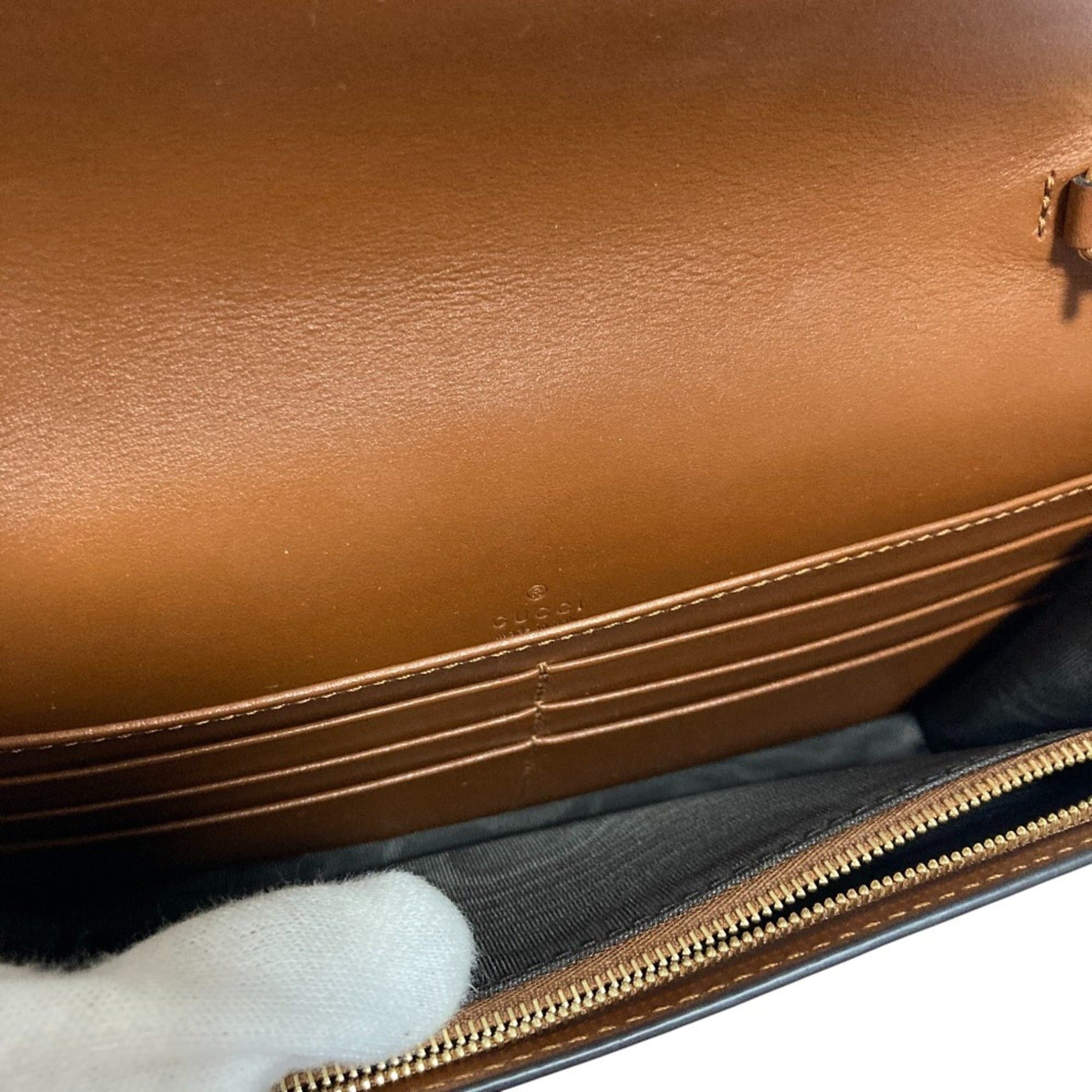 Gucci GUCCI GG Matelasse Leather Wallet, Chain Shoulder Bag, 723787, Brown, Women's Size ONE SIZE - 11 Thumbnail