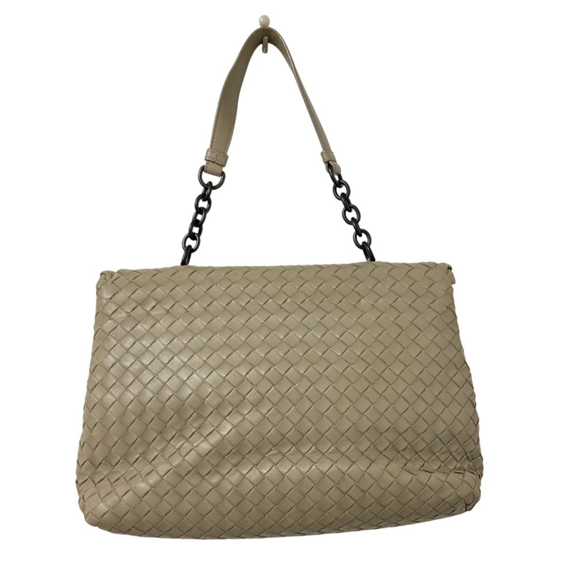Bottega Veneta BOTTEGA VENETA Olympia Intrecciato Chain Shoulder Bag, Greige, Women's Size ONE SIZE - 2 Thumbnail
