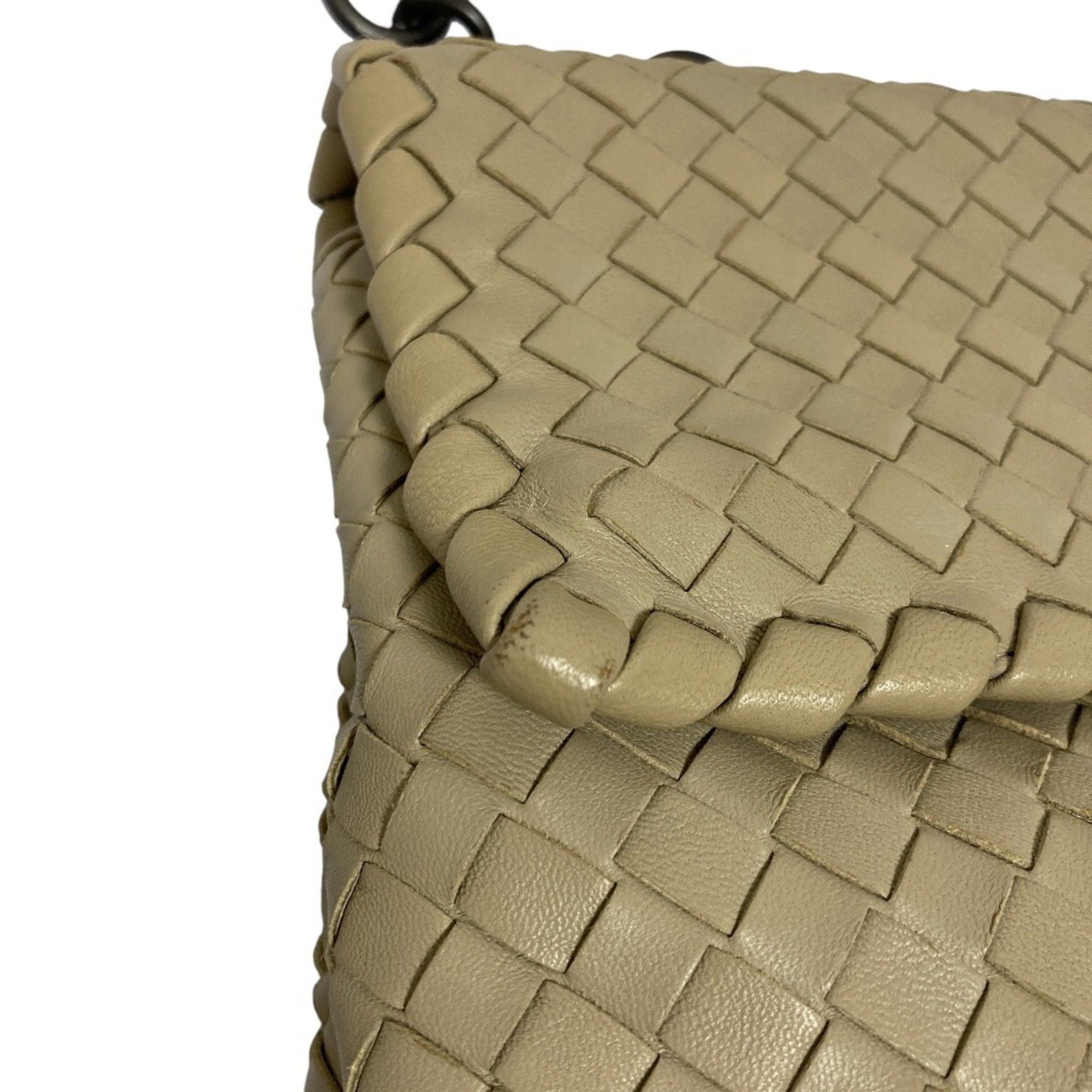 Bottega Veneta BOTTEGA VENETA Olympia Intrecciato Chain Shoulder Bag, Greige, Women's Size ONE SIZE - 13 Thumbnail