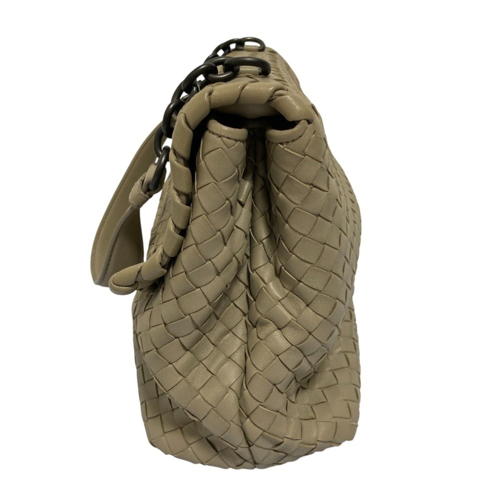 Bottega Veneta BOTTEGA VENETA Olympia Intrecciato Chain Shoulder Bag, Greige, Women's Size ONE SIZE - 3 Thumbnail