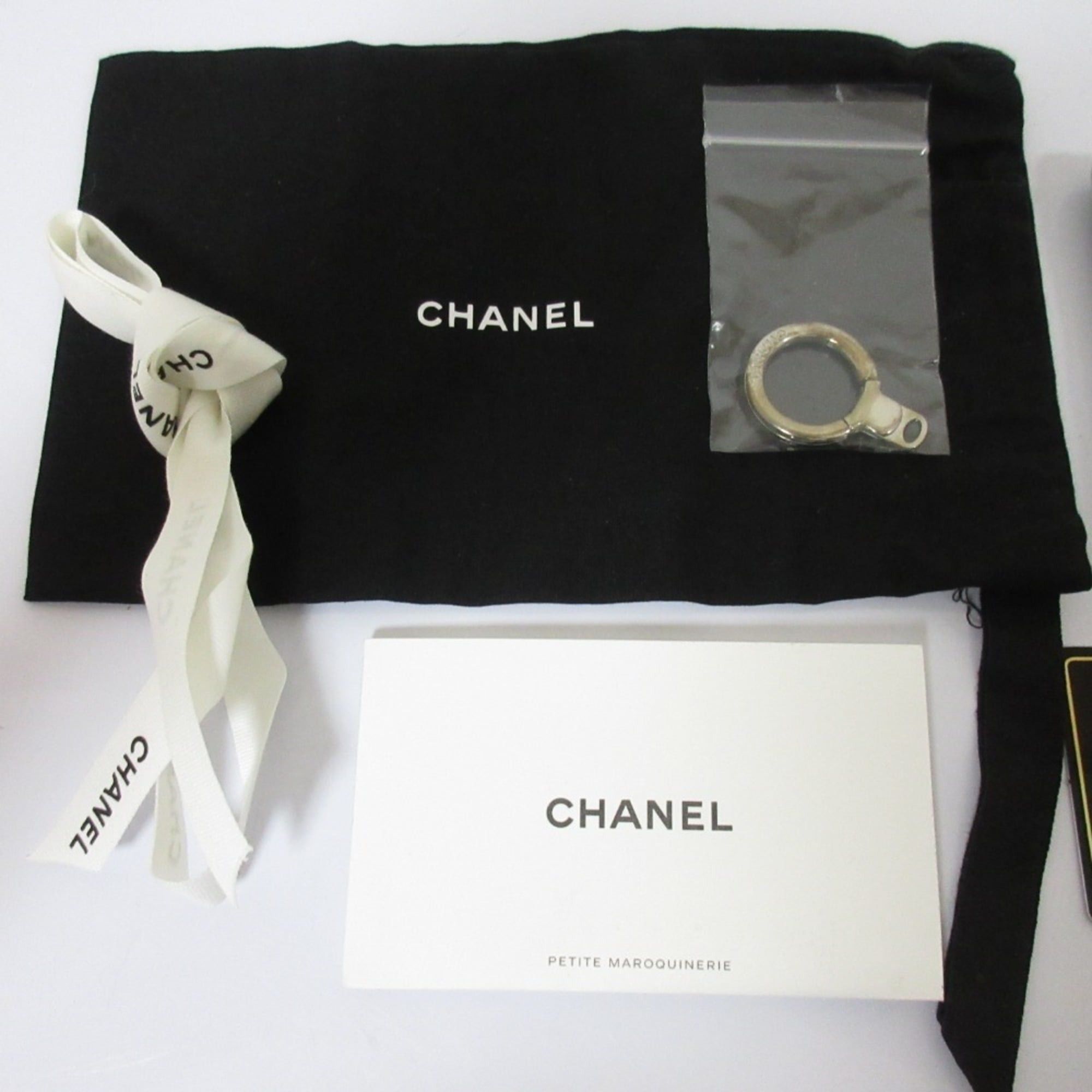 Chanel CHANEL Caviar Leather Matelasse Chain Pass Case with Key Ring, Light Blue, Women's Size ONE SIZE - 14 Thumbnail