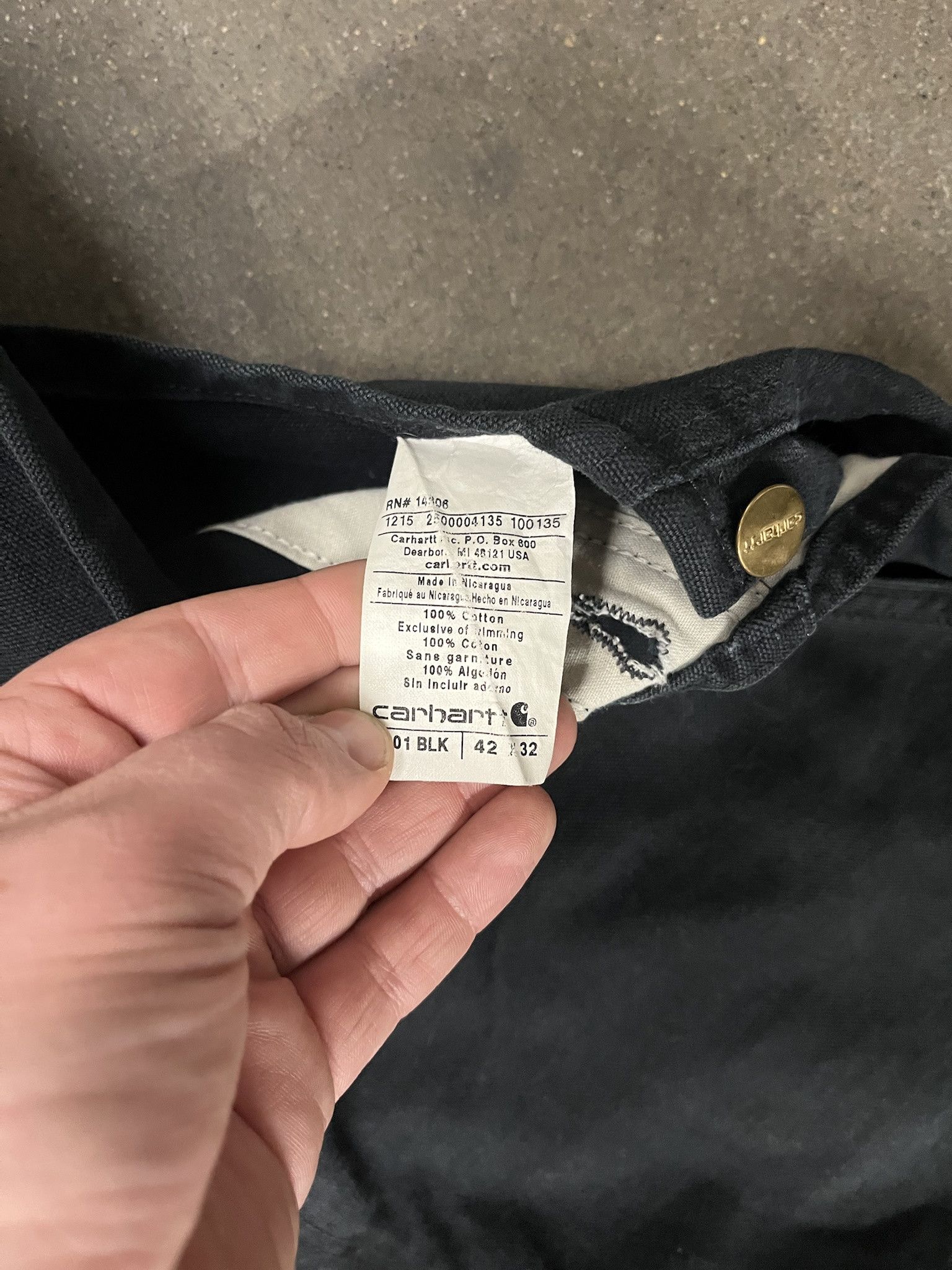 Carhartt × Vintage Vintage 1990s Carhartt Black Canvas Overalls Size 42 (XXL) Size US XXL / EU 58 / 5 - 4 Thumbnail