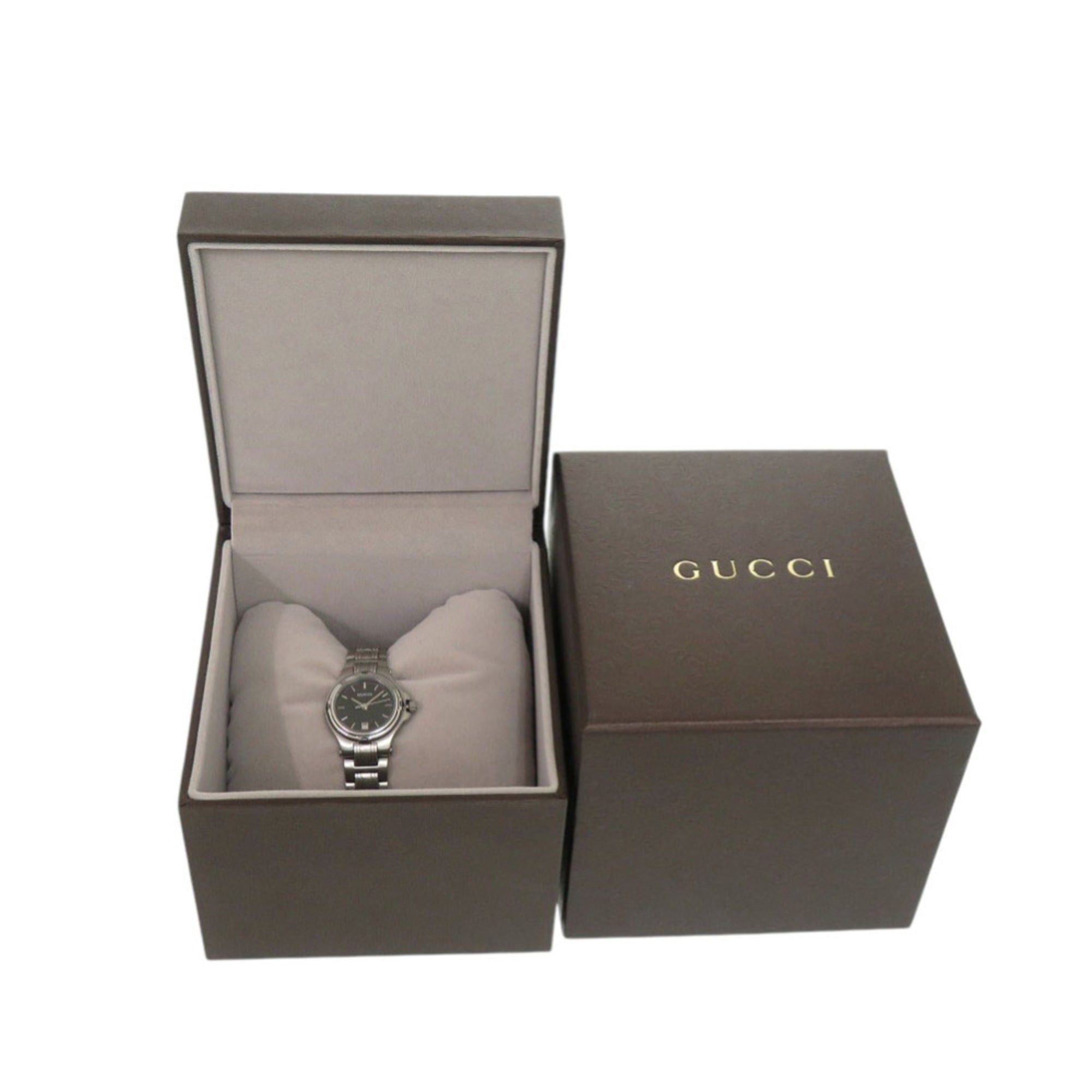 Gucci Excellent condition Gucci 9040L black dial stainless steel silver quartz watch 0028GUCCI Size ONE SIZE - 2 Thumbnail