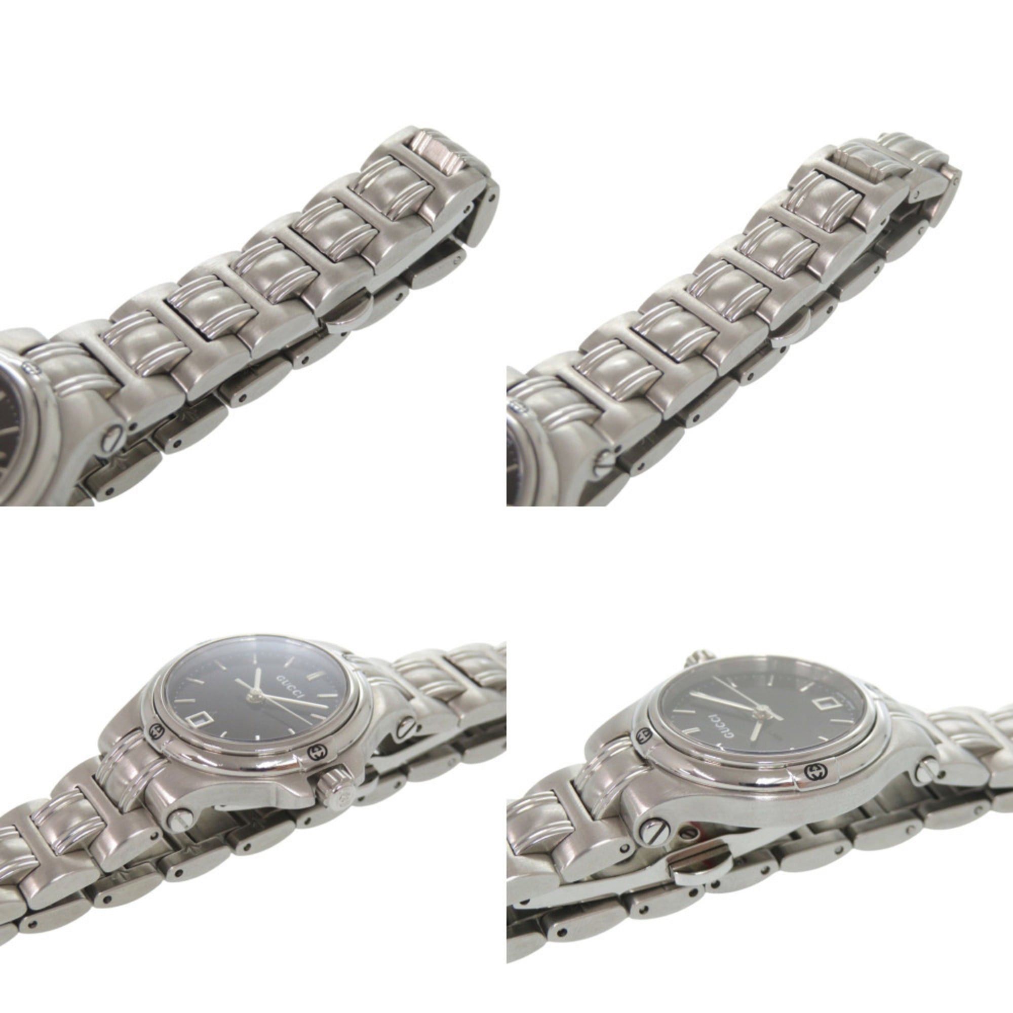 Gucci Excellent condition Gucci 9040L black dial stainless steel silver quartz watch 0028GUCCI Size ONE SIZE - 7 Thumbnail