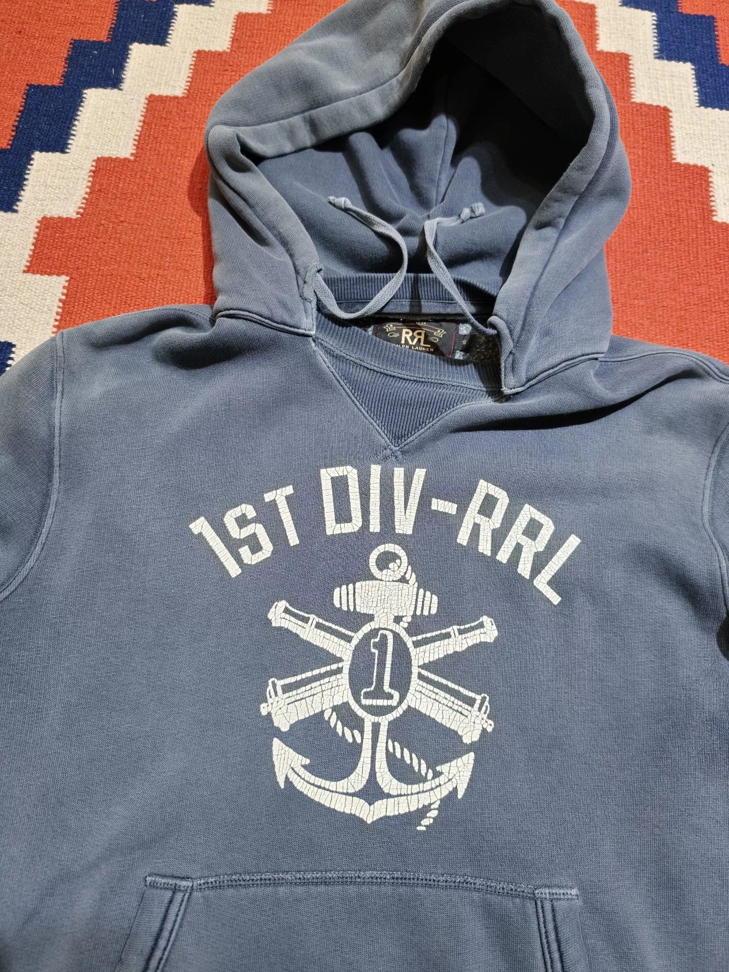 RRL Ralph Lauren Ralph Lauren RRL Indigo Washed Hoodie Size US S / EU 44-46 / 1 - 2 Thumbnail