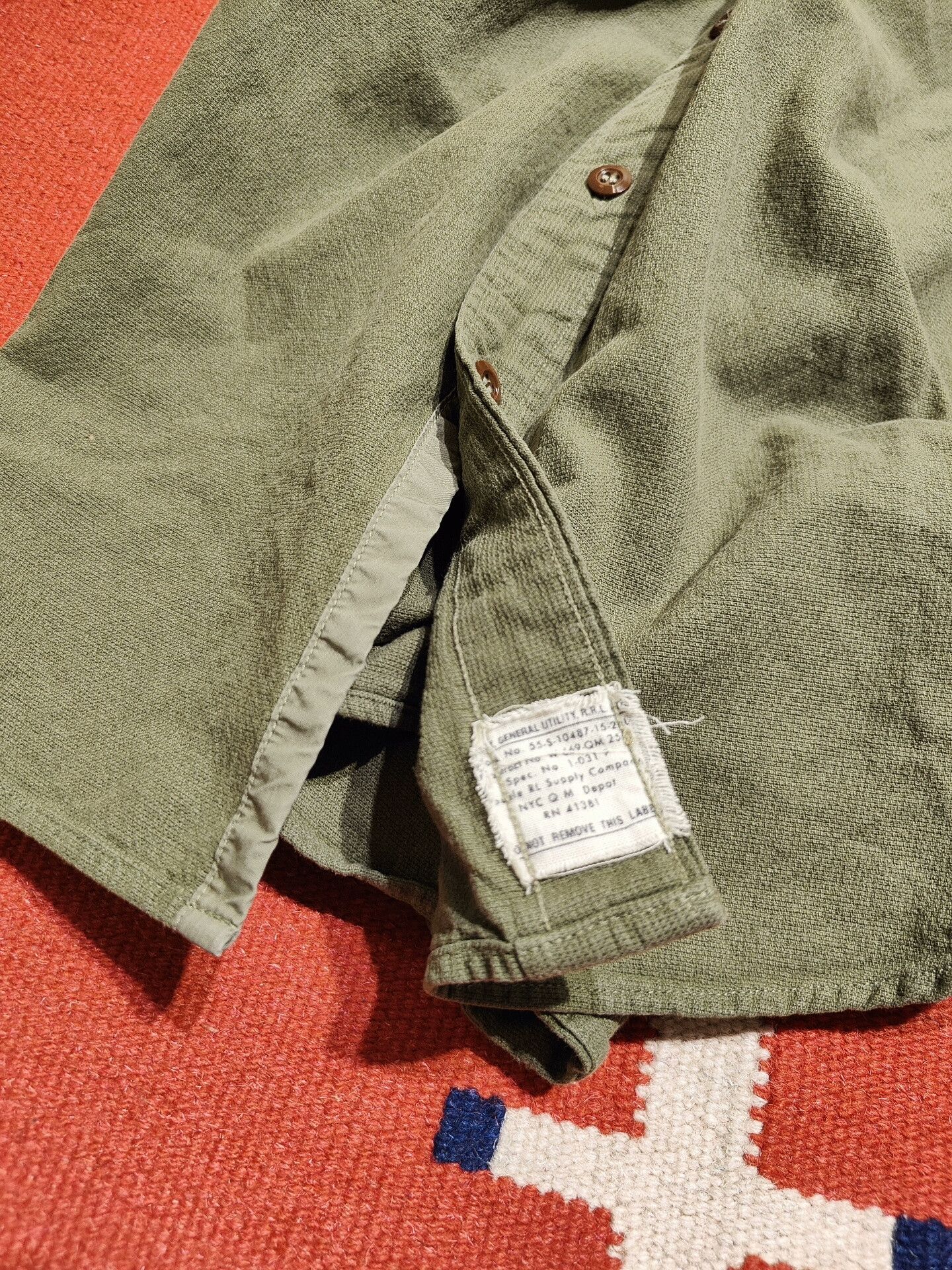 RRL Ralph Lauren RRL Military Green Henley Collar Shirt Size US S / EU 44-46 / 1 - 6 Thumbnail