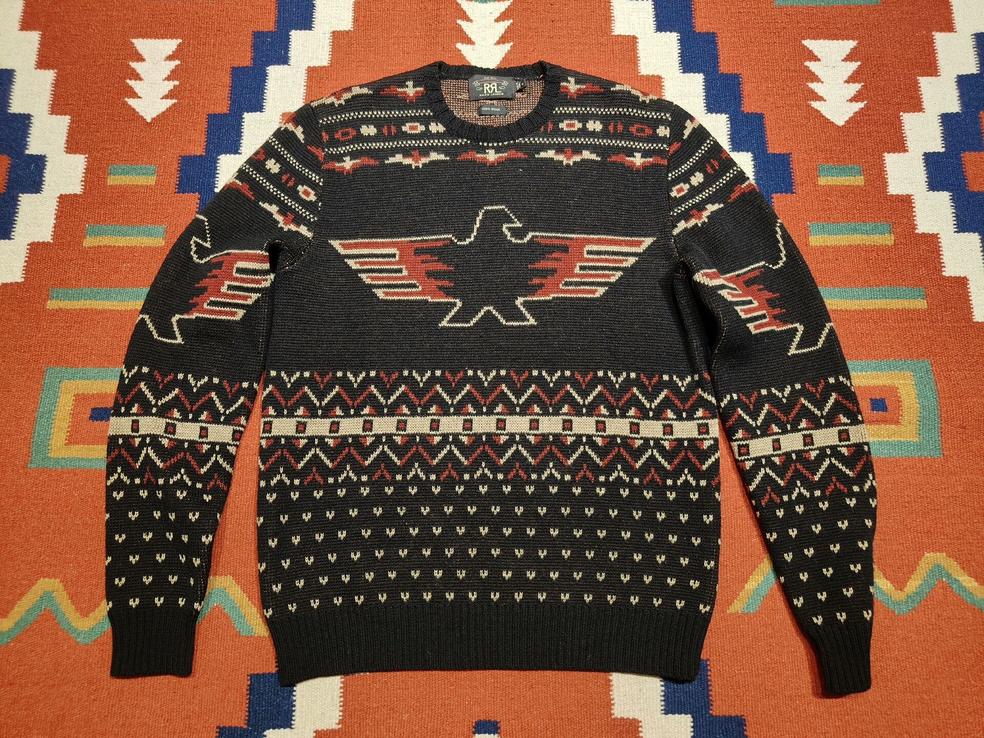 RRL Ralph Lauren RRL Navajo Thunderbird Wool Sweater Size US S / EU 44-46 / 1 - 8 Thumbnail