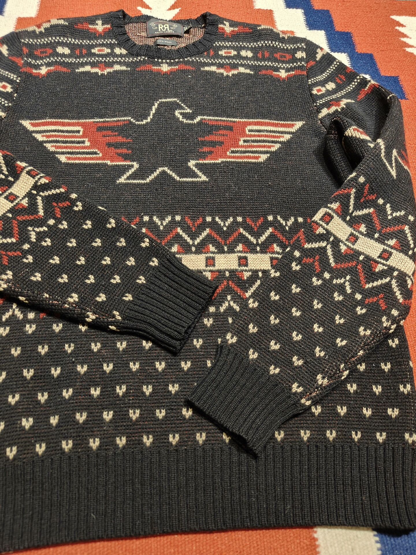 RRL Ralph Lauren RRL Navajo Thunderbird Wool Sweater Size US S / EU 44-46 / 1 - 4 Thumbnail