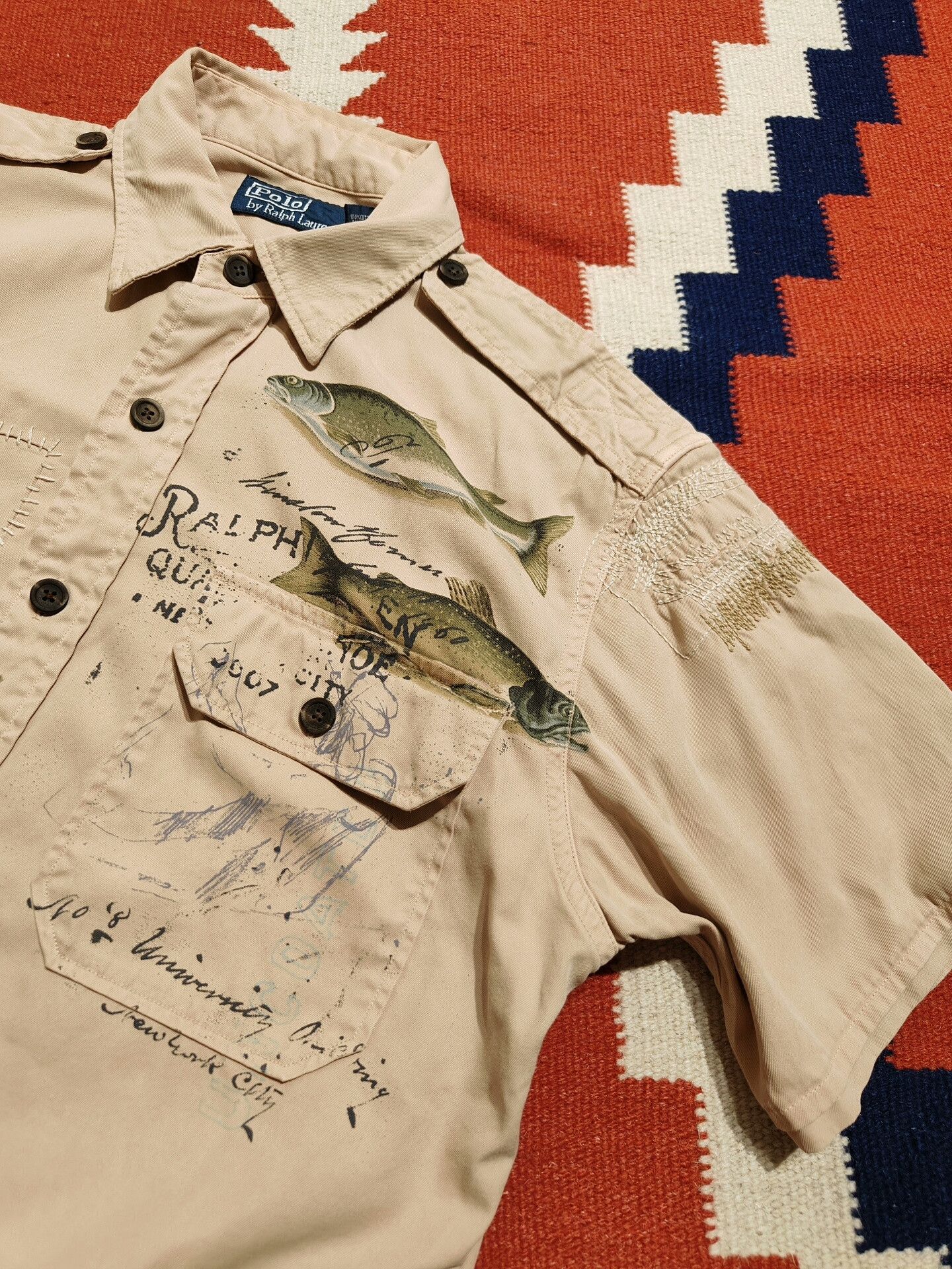 RRL Ralph Lauren Ralph Lauren RRL Vintage Patch Fishing Shirt Size US S / EU 44-46 / 1 - 6 Thumbnail