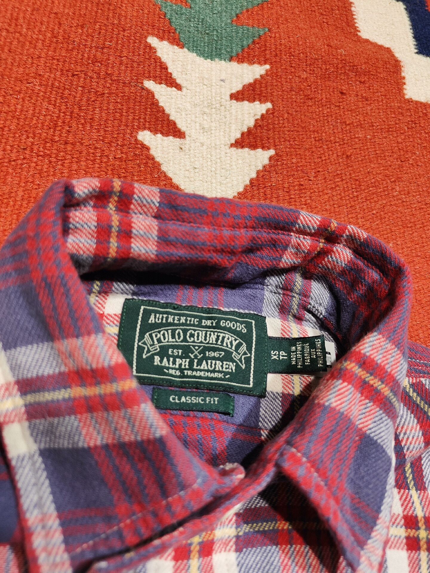 Polo Ralph Lauren Polo Country RL Distressed Flannel Shirt Size US XS / EU 42 / 0 - 5 Thumbnail
