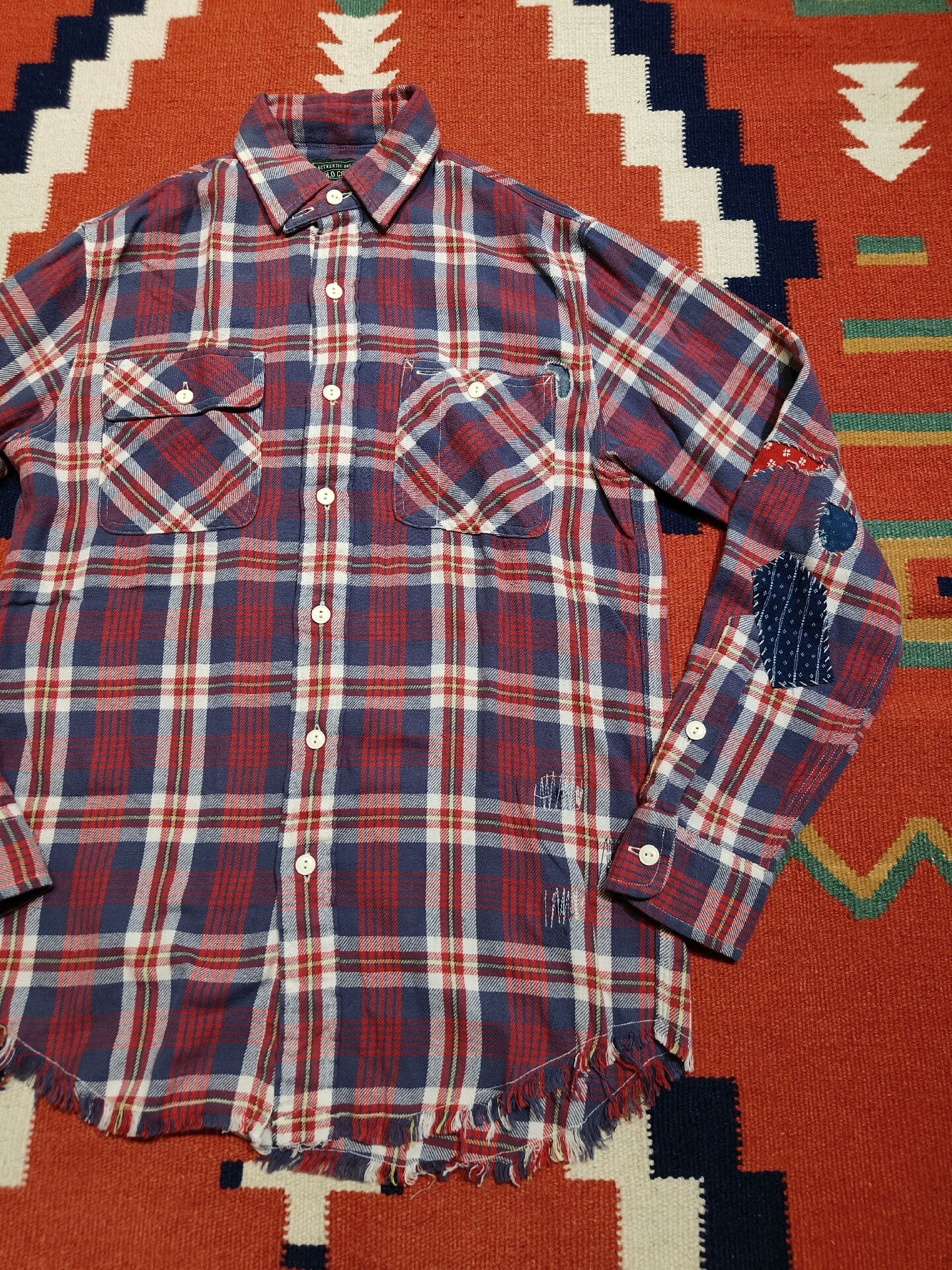 Polo Ralph Lauren Polo Country RL Distressed Flannel Shirt Size US XS / EU 42 / 0 - 9 Thumbnail