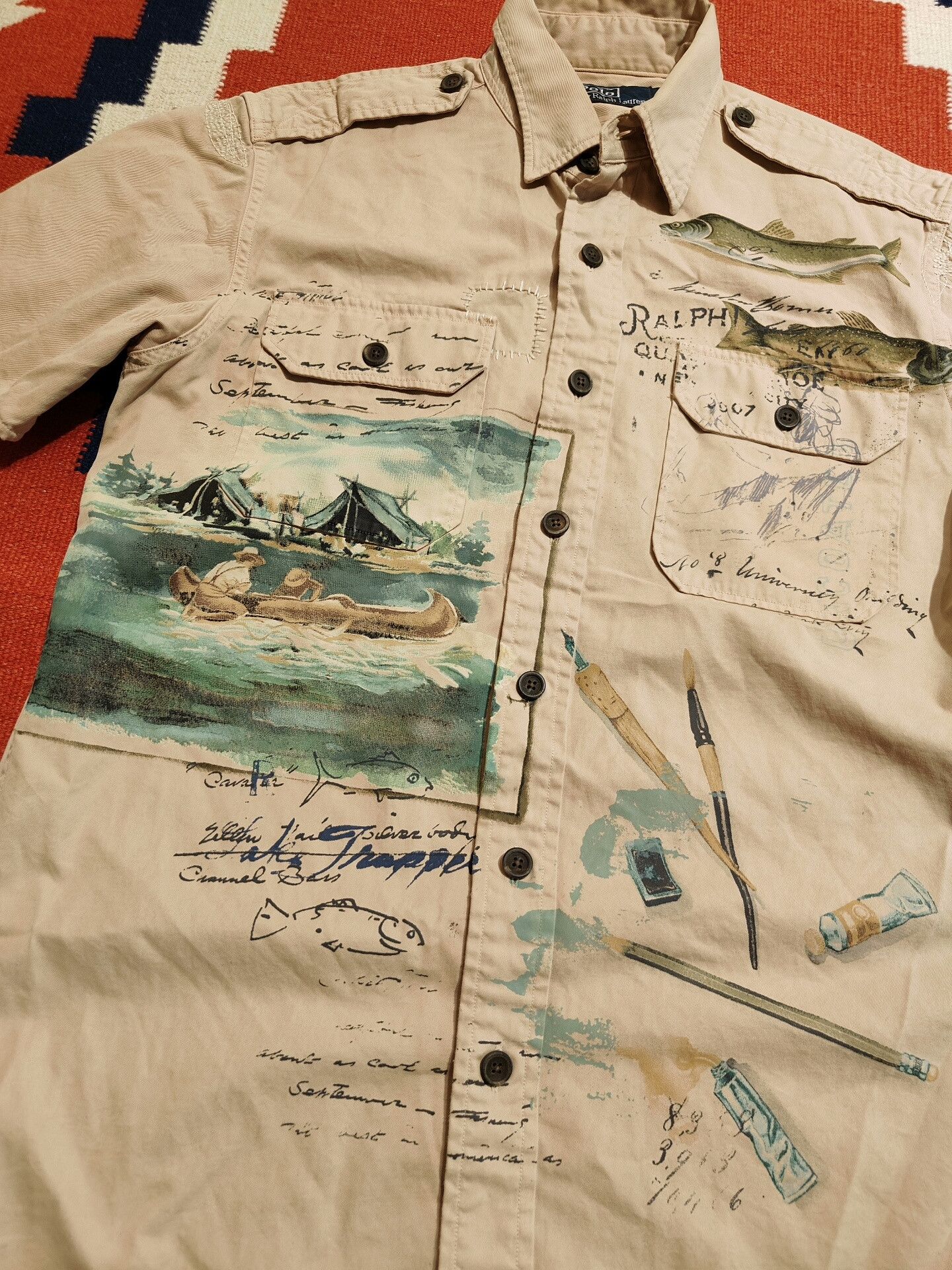 Ralph Lauren Vintage RL Fishing Patch Short Sleeve Shirt Size US S / EU 44-46 / 1 - 2 Thumbnail