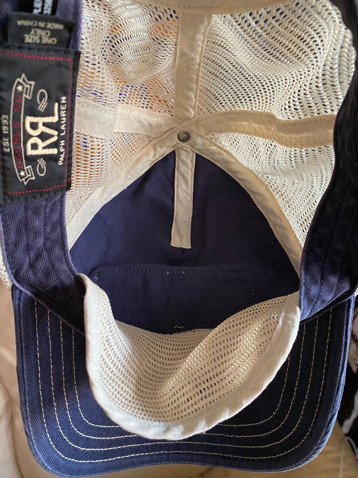 RRL Ralph Lauren RRL Double RL Vintage Navy Corduroy Trucker Hat Size ONE SIZE - 7 Thumbnail