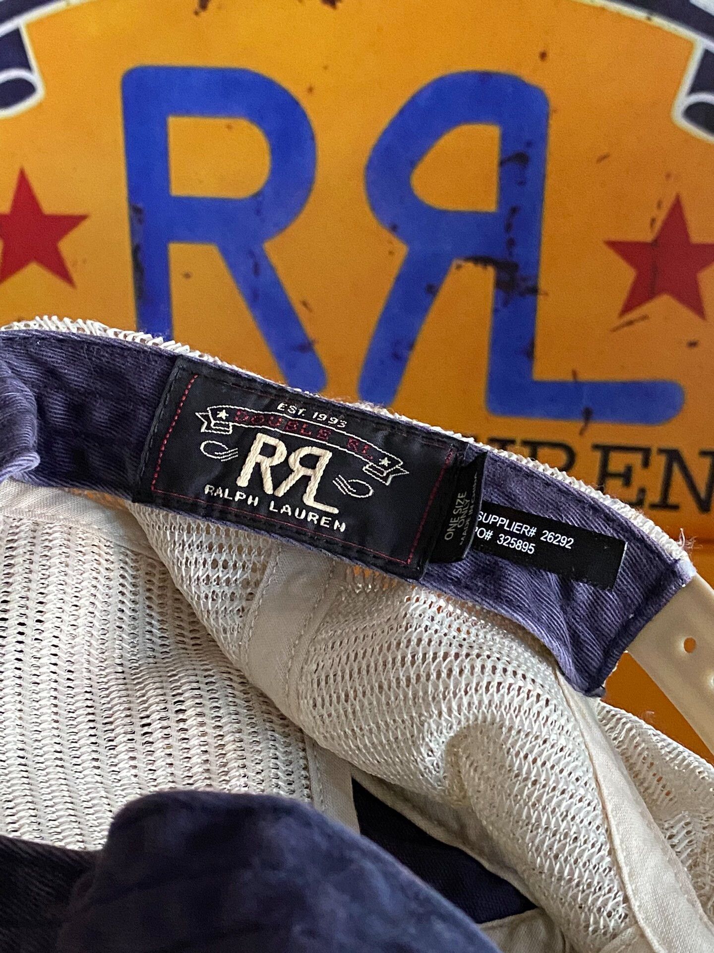 RRL Ralph Lauren RRL Double RL Vintage Navy Corduroy Trucker Hat Size ONE SIZE - 9 Thumbnail