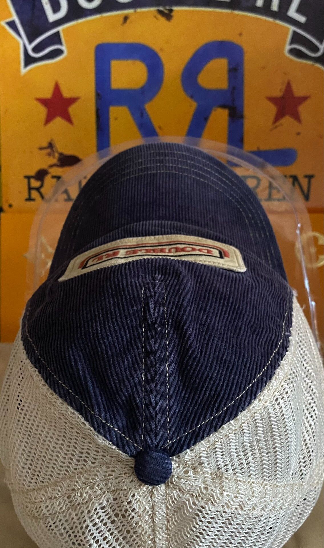 RRL Ralph Lauren RRL Double RL Vintage Navy Corduroy Trucker Hat Size ONE SIZE - 8 Thumbnail