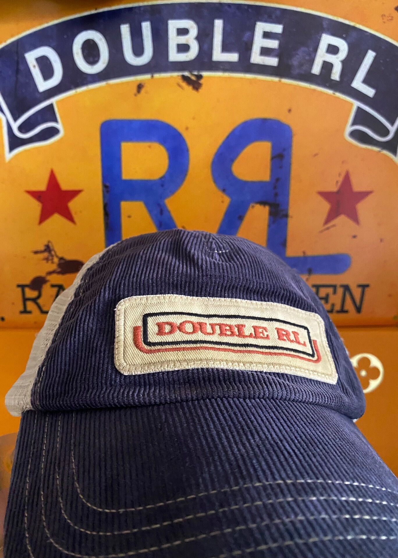 RRL Ralph Lauren RRL Double RL Vintage Navy Corduroy Trucker Hat Size ONE SIZE - 4 Thumbnail