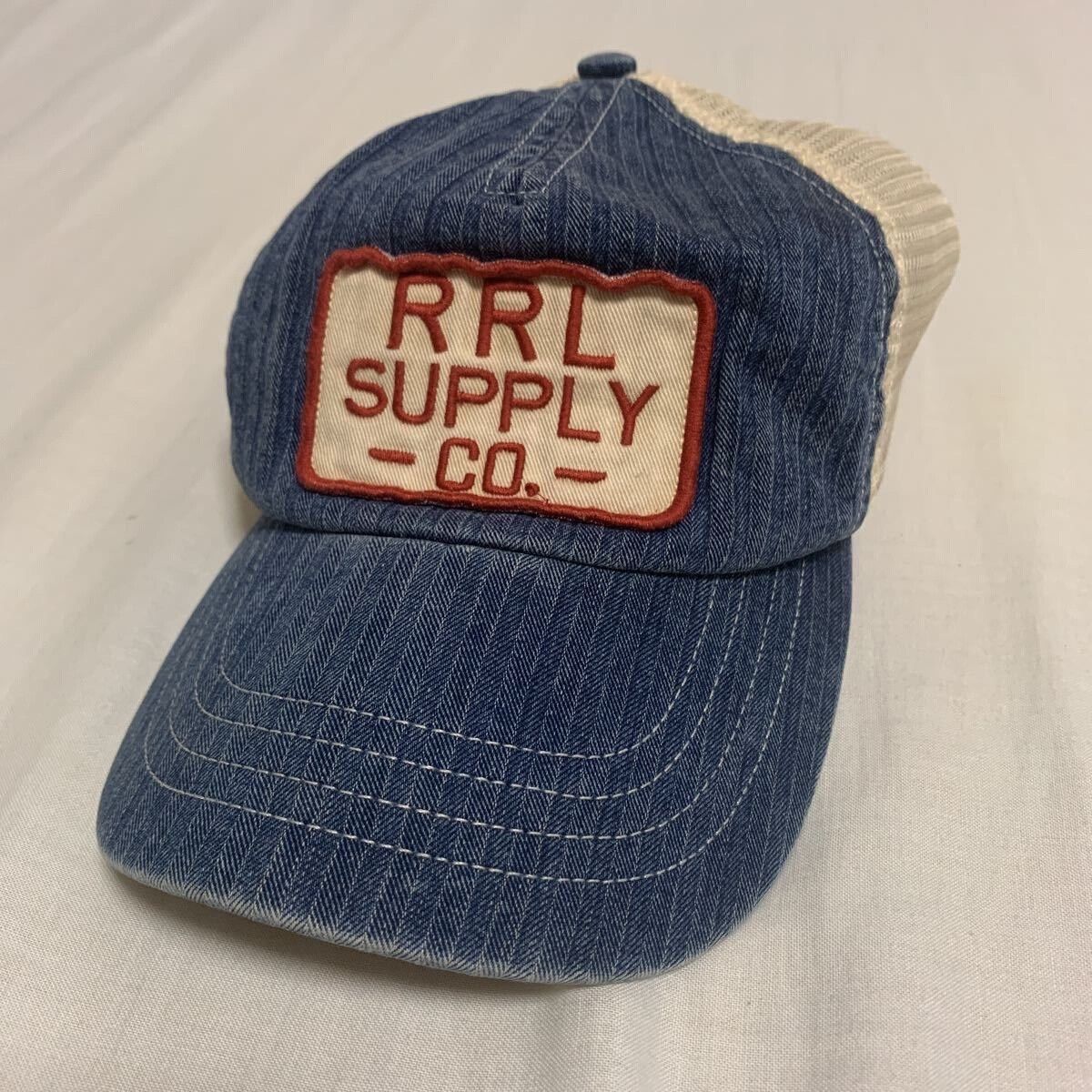 RRL Ralph Lauren 2013 Double RL RRL Indigo HBT Trucker Cap Size ONE SIZE - 3 Thumbnail